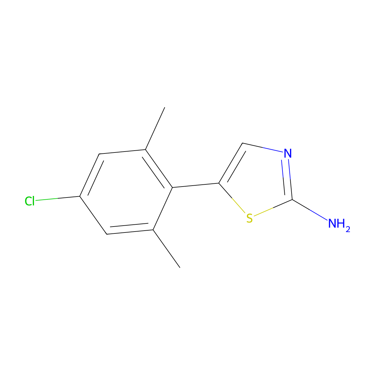 5-(4-Chloro-2,6-dimethylphenyl)thiazol-2-amine molecular structure, CAS 2807440-94-2