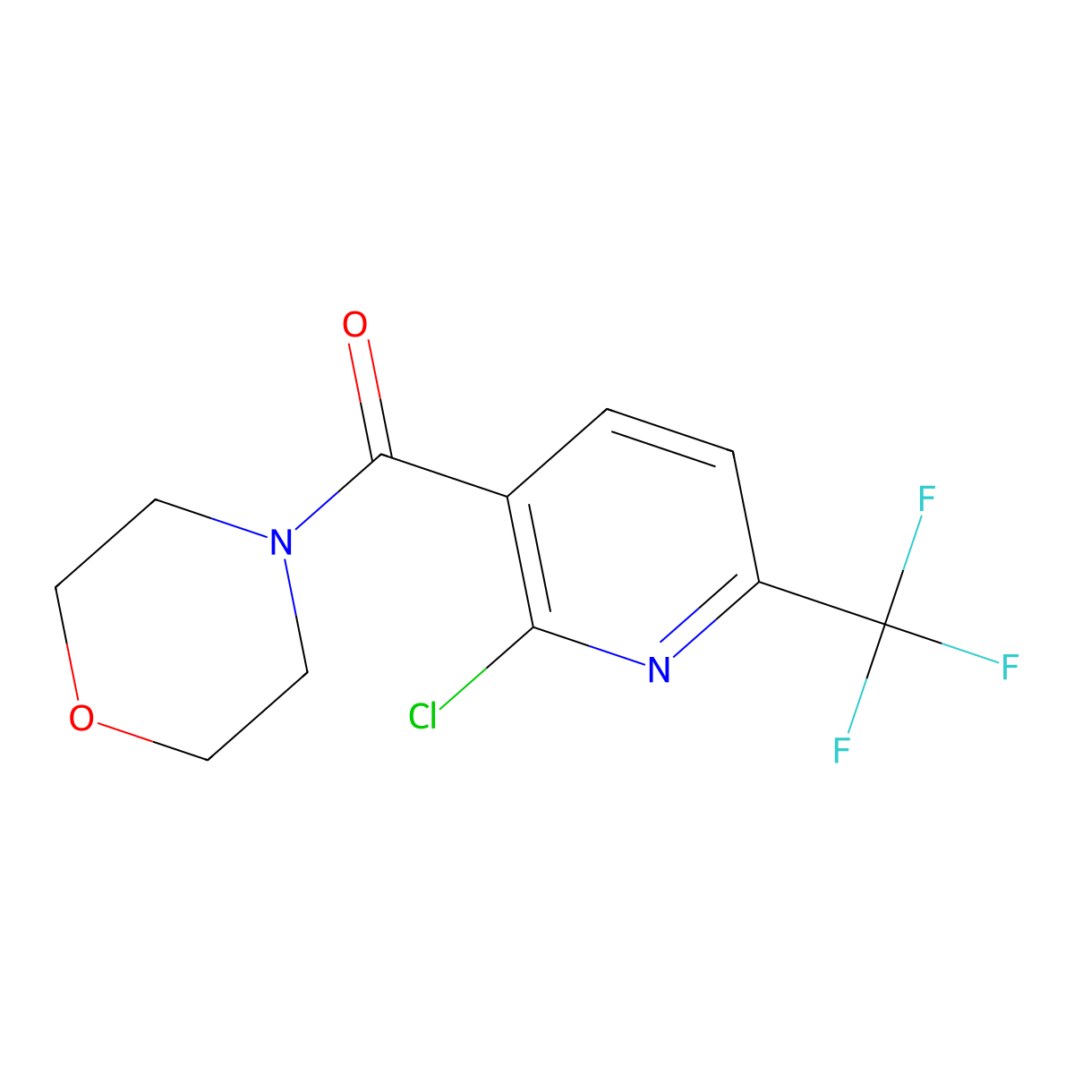 (2-Chloro-6-(trifluoromethyl)pyridin-3-yl)(morpholino)methanone molecular structure, CAS 2807440-95-3