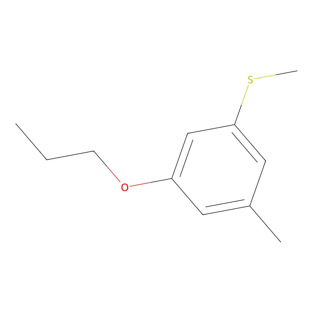 Methyl(3-methyl-5-propoxyphenyl)sulfane molecular structure, CAS 2807440-97-5
