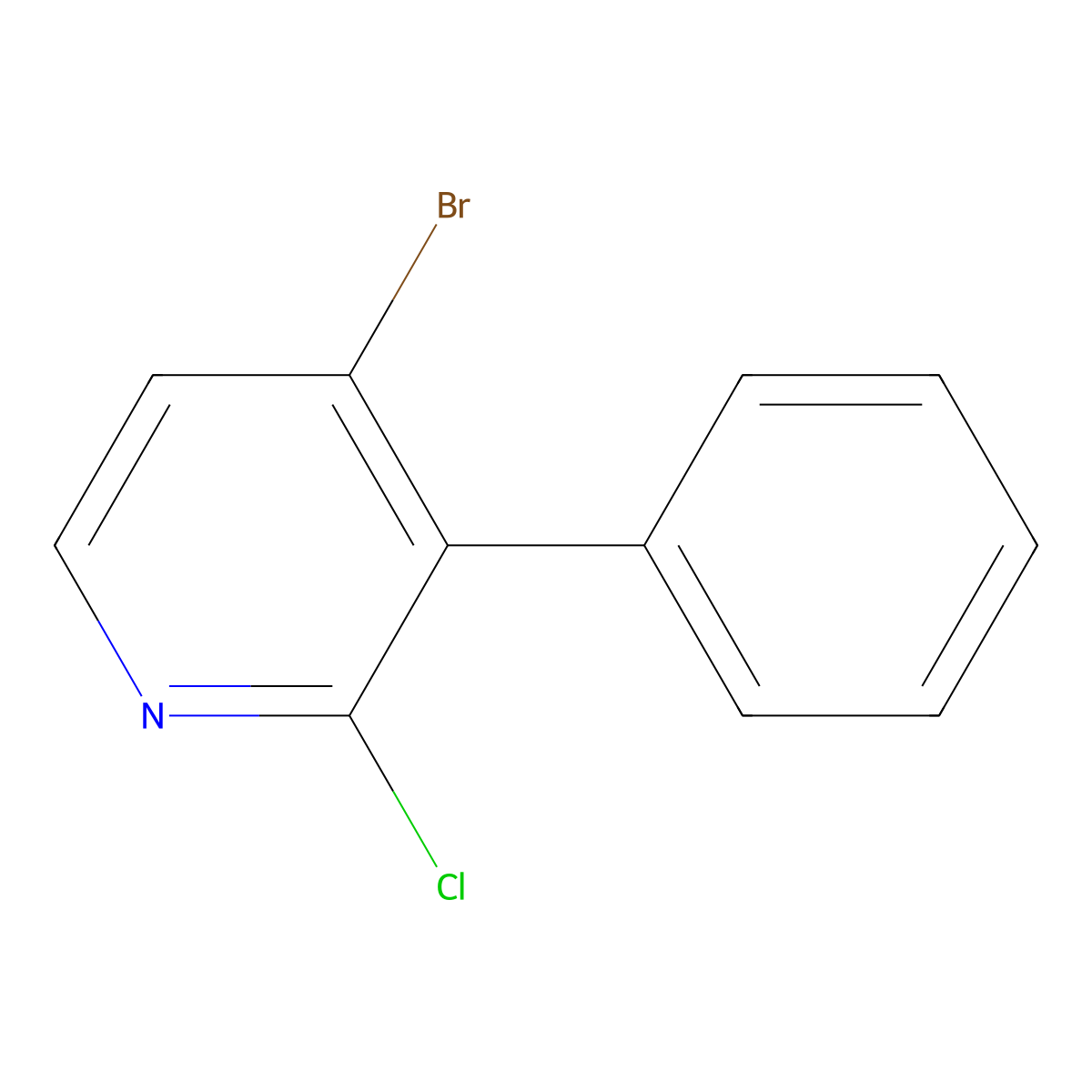 4-Bromo-2-chloro-3-phenylpyridine molecular structure, CAS 2807441-12-7