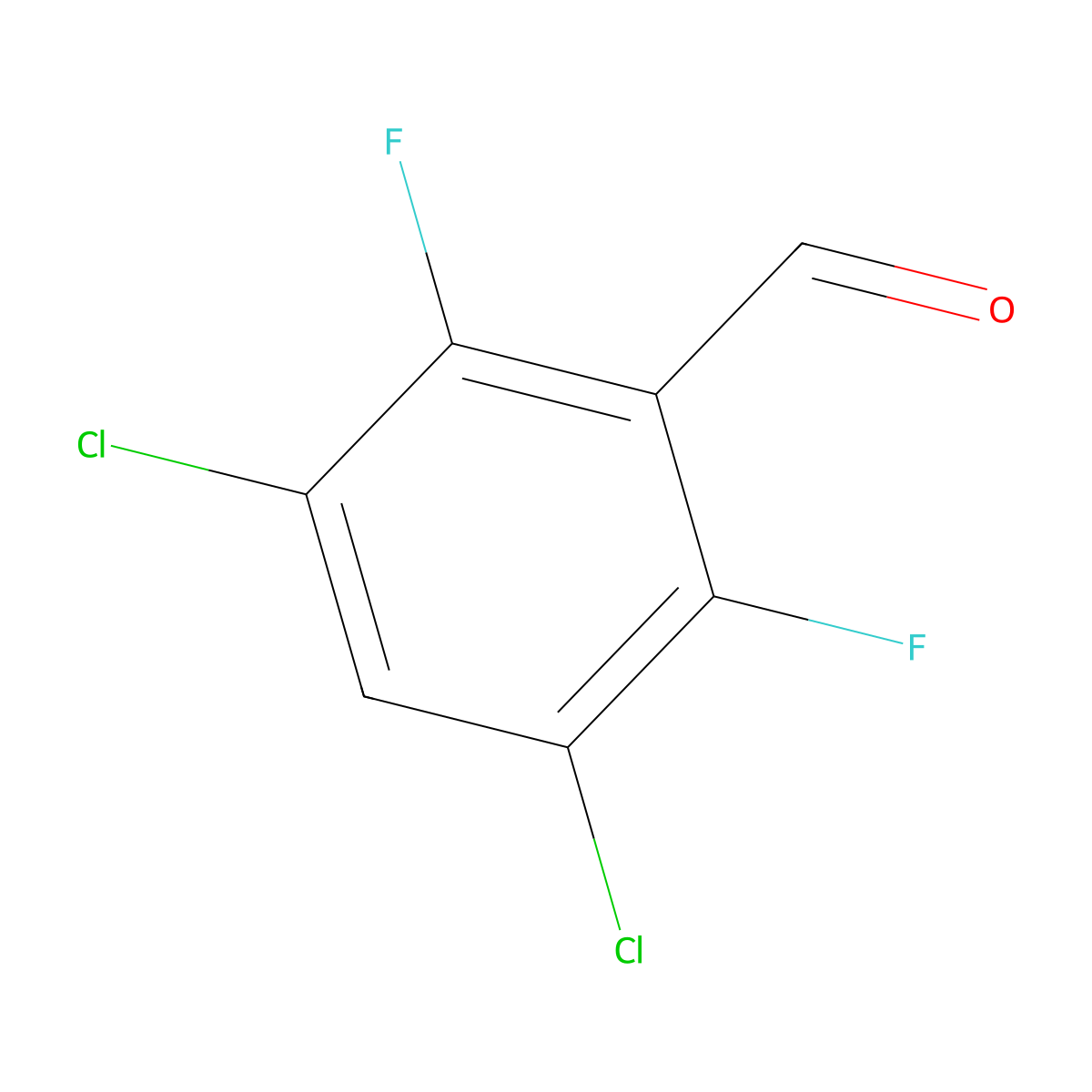 3,5-Dichloro-2,6-difluorobenzaldehyde molecular structure, CAS 2807441-15-0