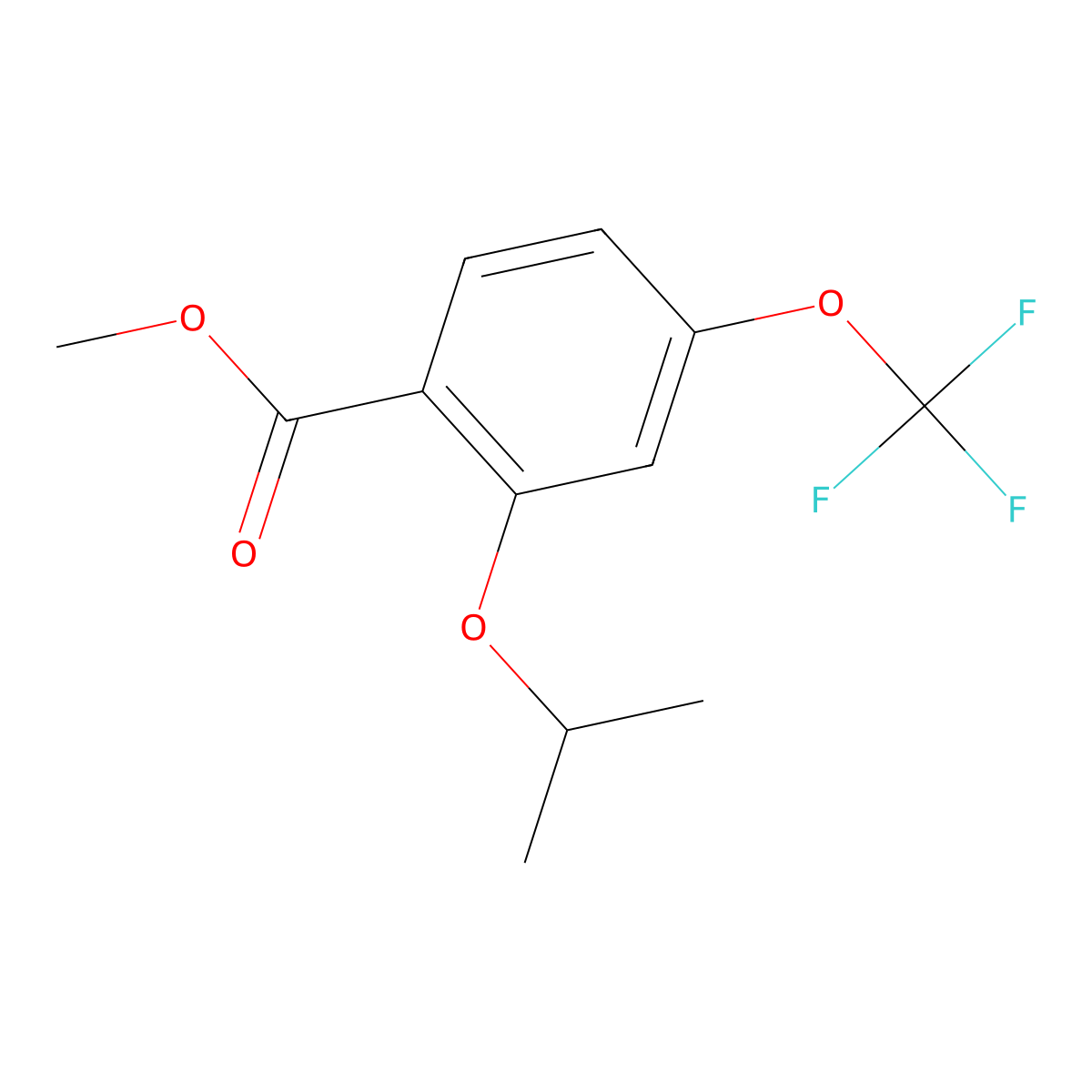 Methyl 2-isopropoxy-4-(trifluoromethoxy)benzoate molecular structure, CAS 2807441-19-4