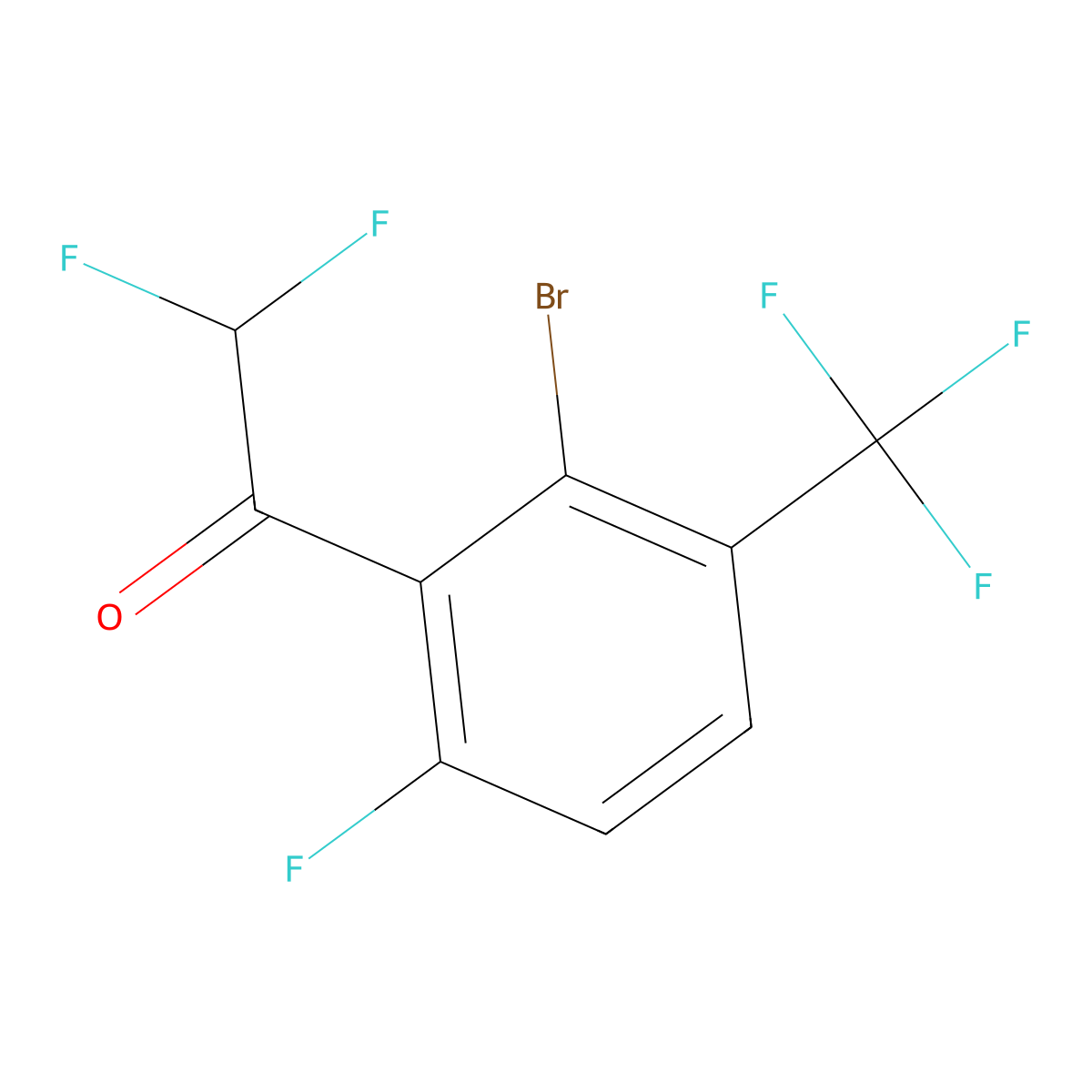 1-(2-Bromo-6-fluoro-3-(trifluoromethyl)phenyl)-2,2-difluoroethanone molecular structure, CAS 2807441-27-4