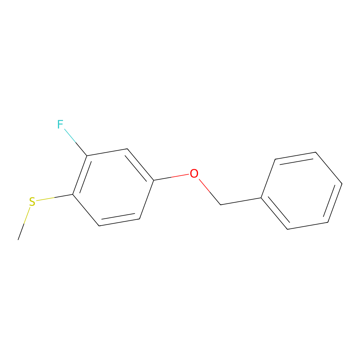 (4-(Benzyloxy)-2-fluorophenyl)(methyl)sulfane molecular structure, CAS 2807441-29-6