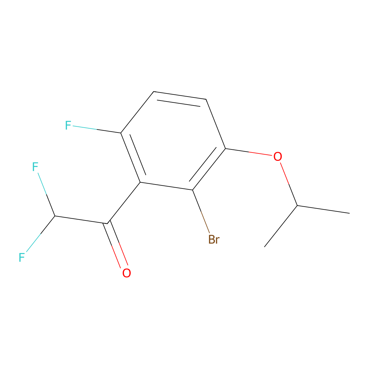 1-(2-Bromo-6-fluoro-3-isopropoxyphenyl)-2,2-difluoroethanone molecular structure, CAS 2807441-34-3