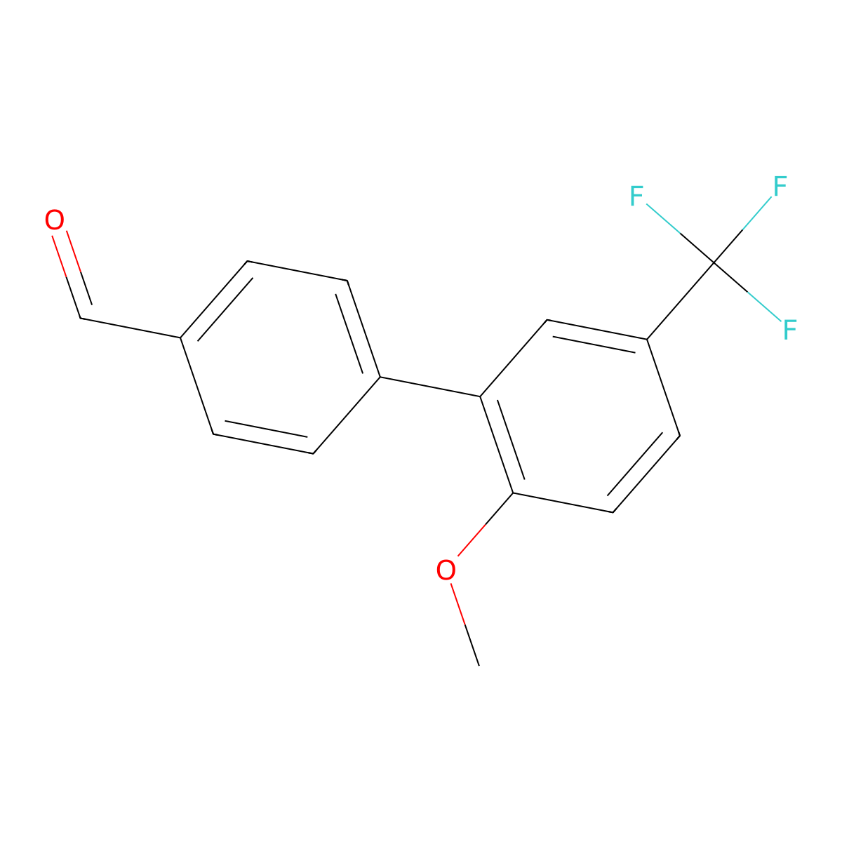 2'-Methoxy-5'-(trifluoromethyl)-[1,1'-biphenyl]-4-carbaldehyde molecular structure, CAS 2807441-37-6