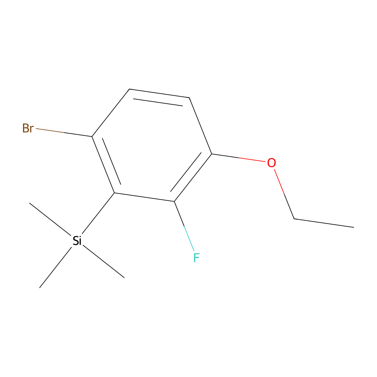 (6-Bromo-3-ethoxy-2-fluorophenyl)trimethylsilane molecular structure, CAS 2807441-38-7