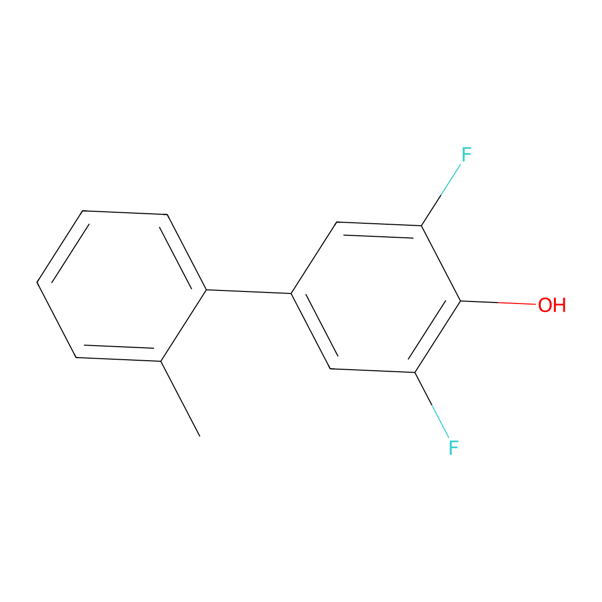 3,5-Difluoro-2'-methyl-[1,1'-biphenyl]-4-ol molecular structure, CAS 2807441-40-1
