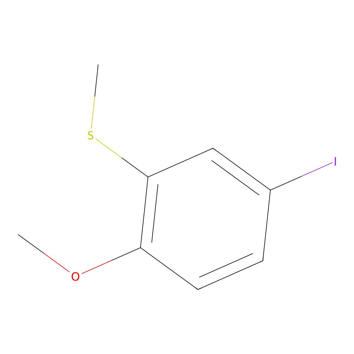 (5-Iodo-2-methoxyphenyl)(methyl)sulfane molecular structure, CAS 2807441-44-5