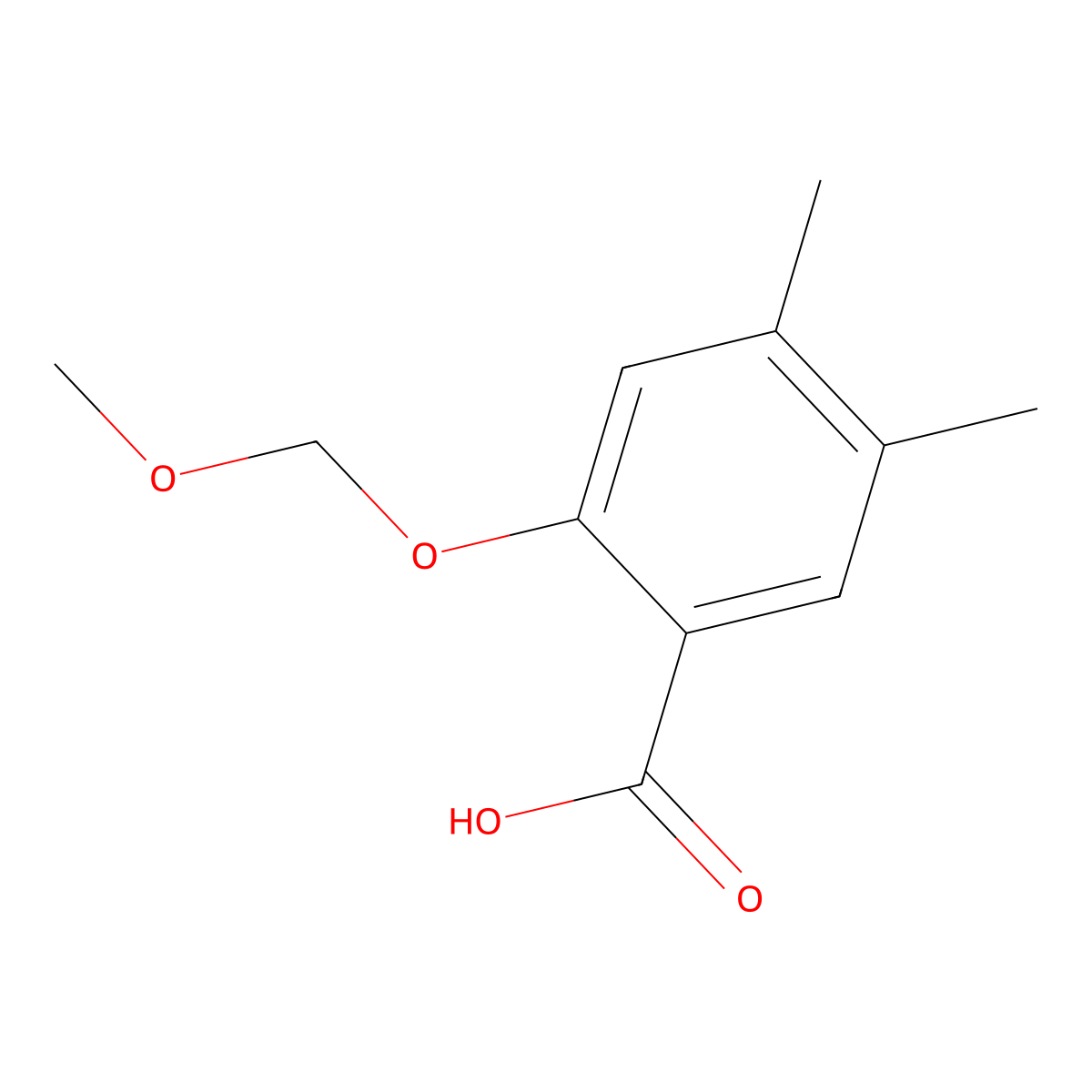 2-(Methoxymethoxy)-4,5-dimethylbenzoic acid molecular structure, CAS 2807441-53-6