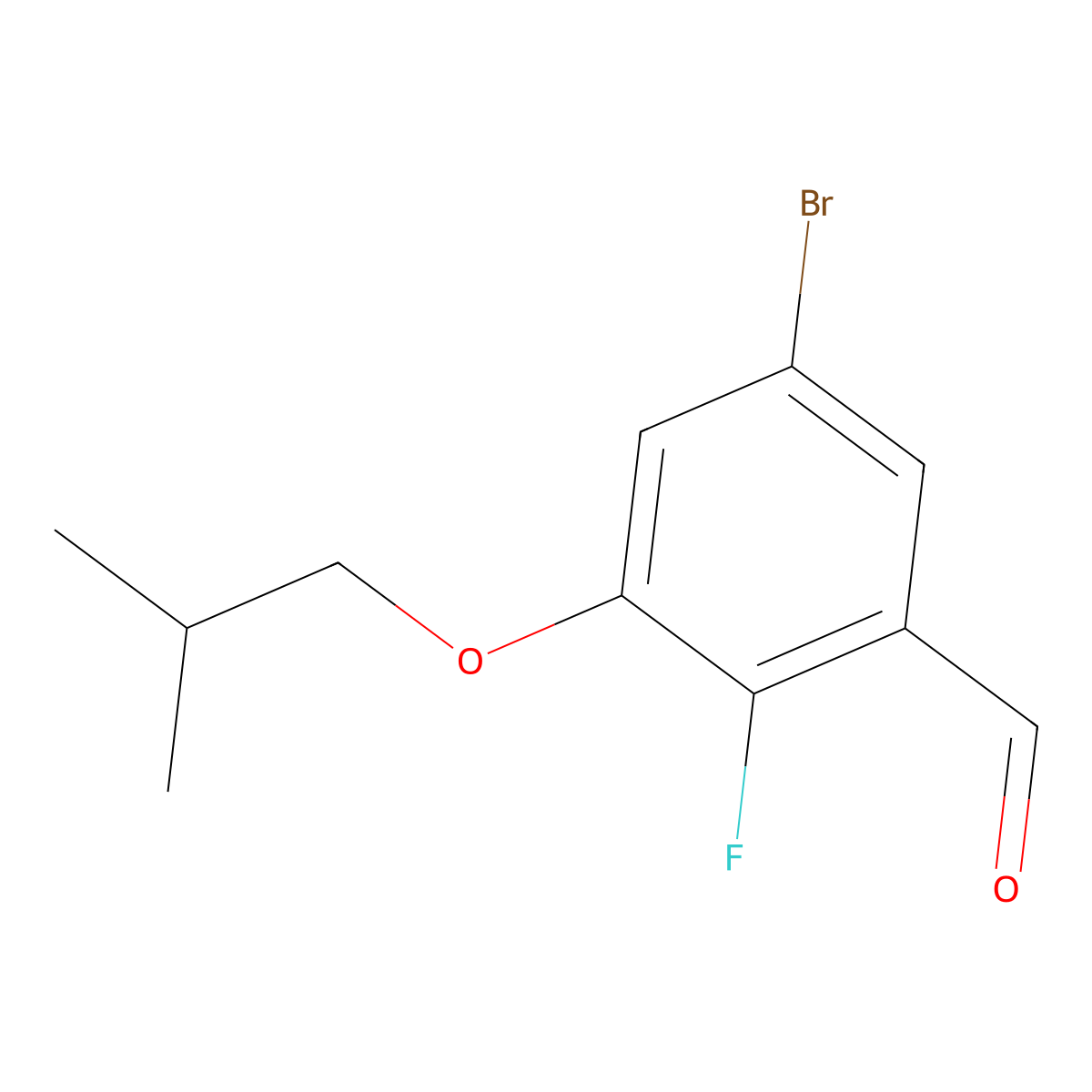 5-Bromo-2-fluoro-3-isobutoxybenzaldehyde molecular structure, CAS 2807441-54-7