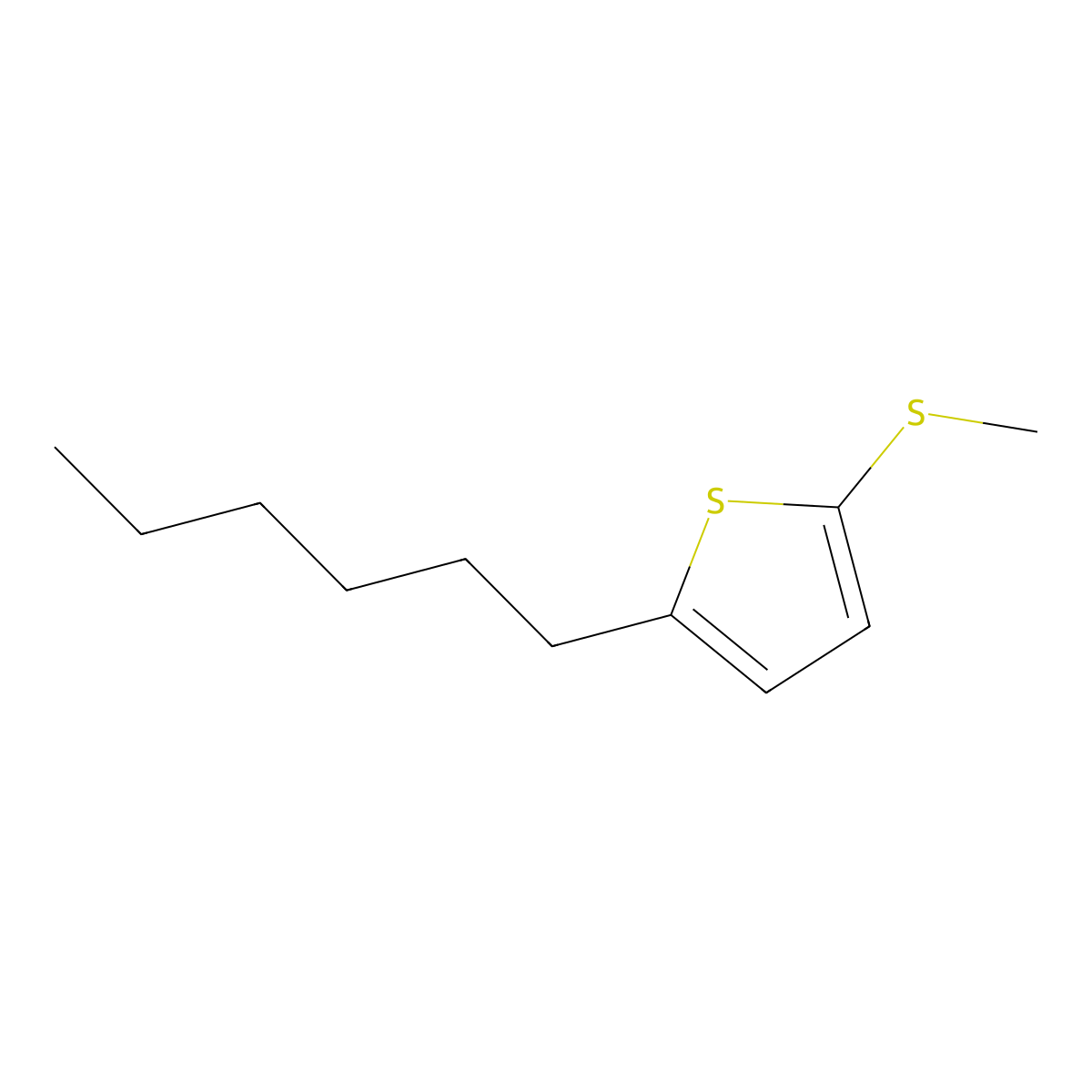2-Hexyl-5-(methylthio)thiophene molecular structure, CAS 2807441-58-1