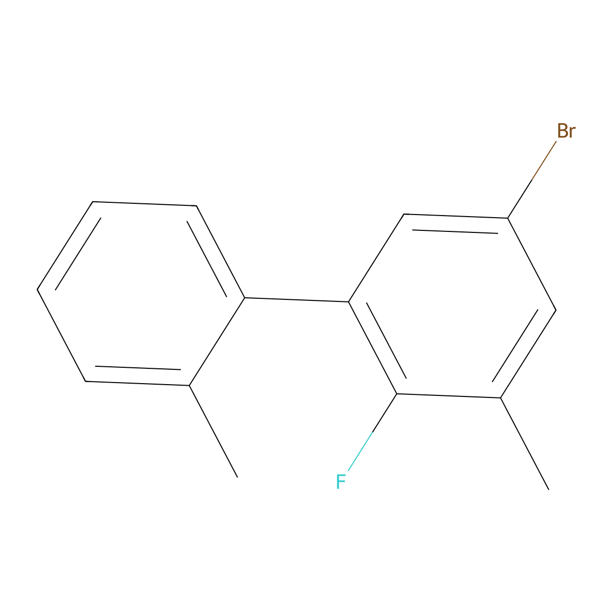 5-Bromo-2-fluoro-2',3-dimethyl-1,1'-biphenyl molecular structure, CAS 2807441-60-5