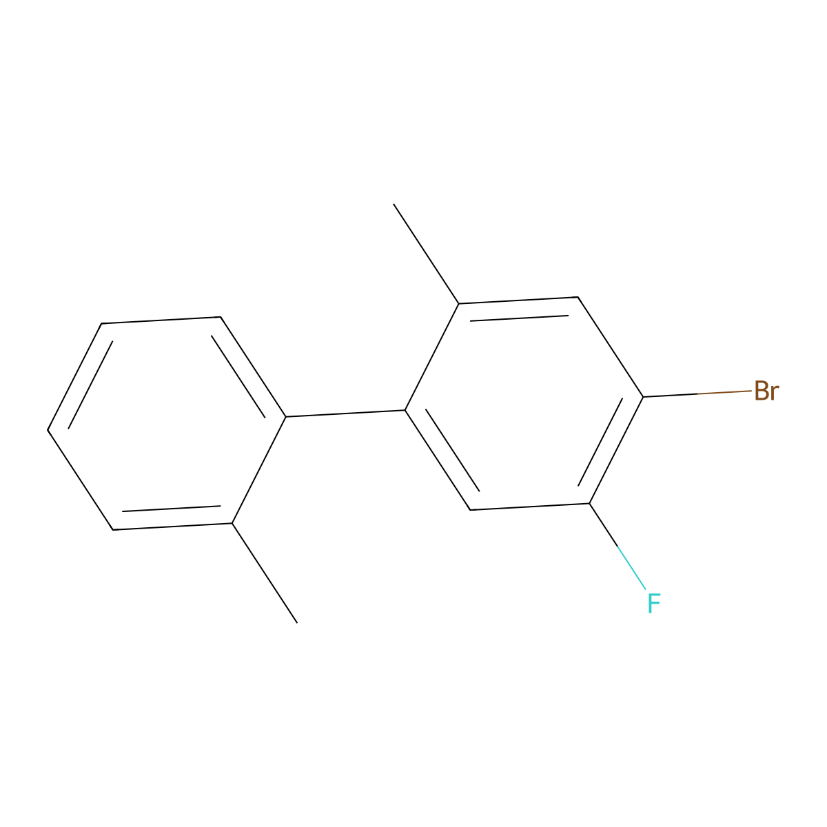 4-Bromo-5-fluoro-2,2'-dimethyl-1,1'-biphenyl molecular structure, CAS 2807441-70-7