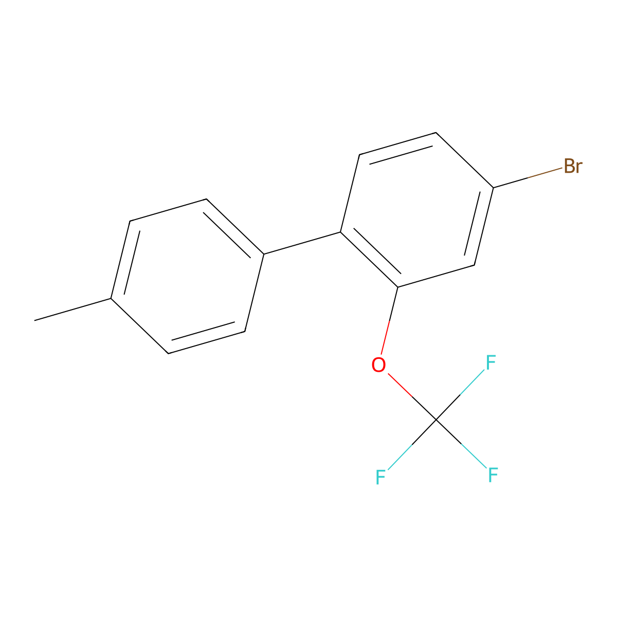 4-Bromo-4'-methyl-2-(trifluoromethoxy)-1,1'-biphenyl molecular structure, CAS 2807441-75-2