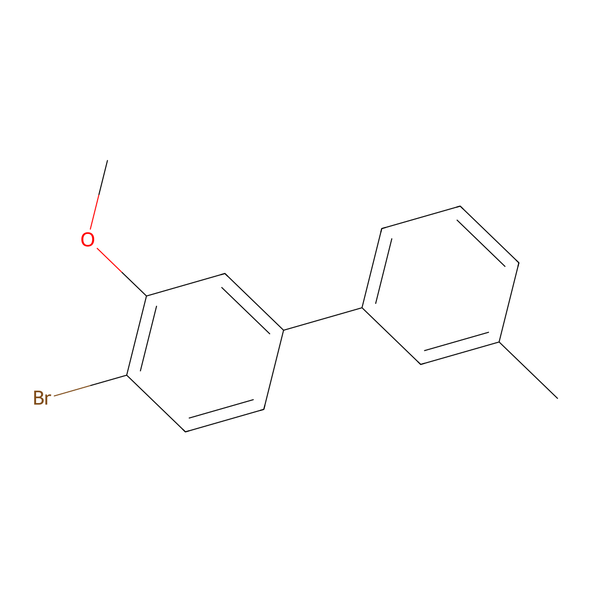 4-Bromo-3-methoxy-3'-methyl-1,1'-biphenyl molecular structure, CAS 2807441-90-1