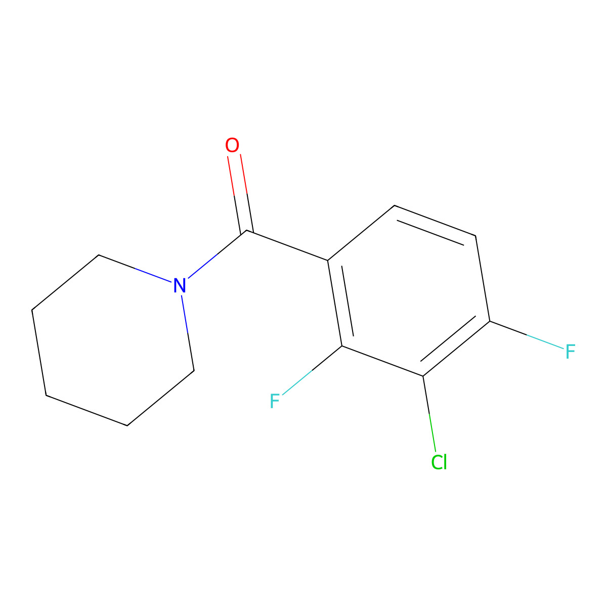 (3-Chloro-2,4-difluorophenyl)(piperidin-1-yl)methanone molecular structure, CAS 2807441-99-0