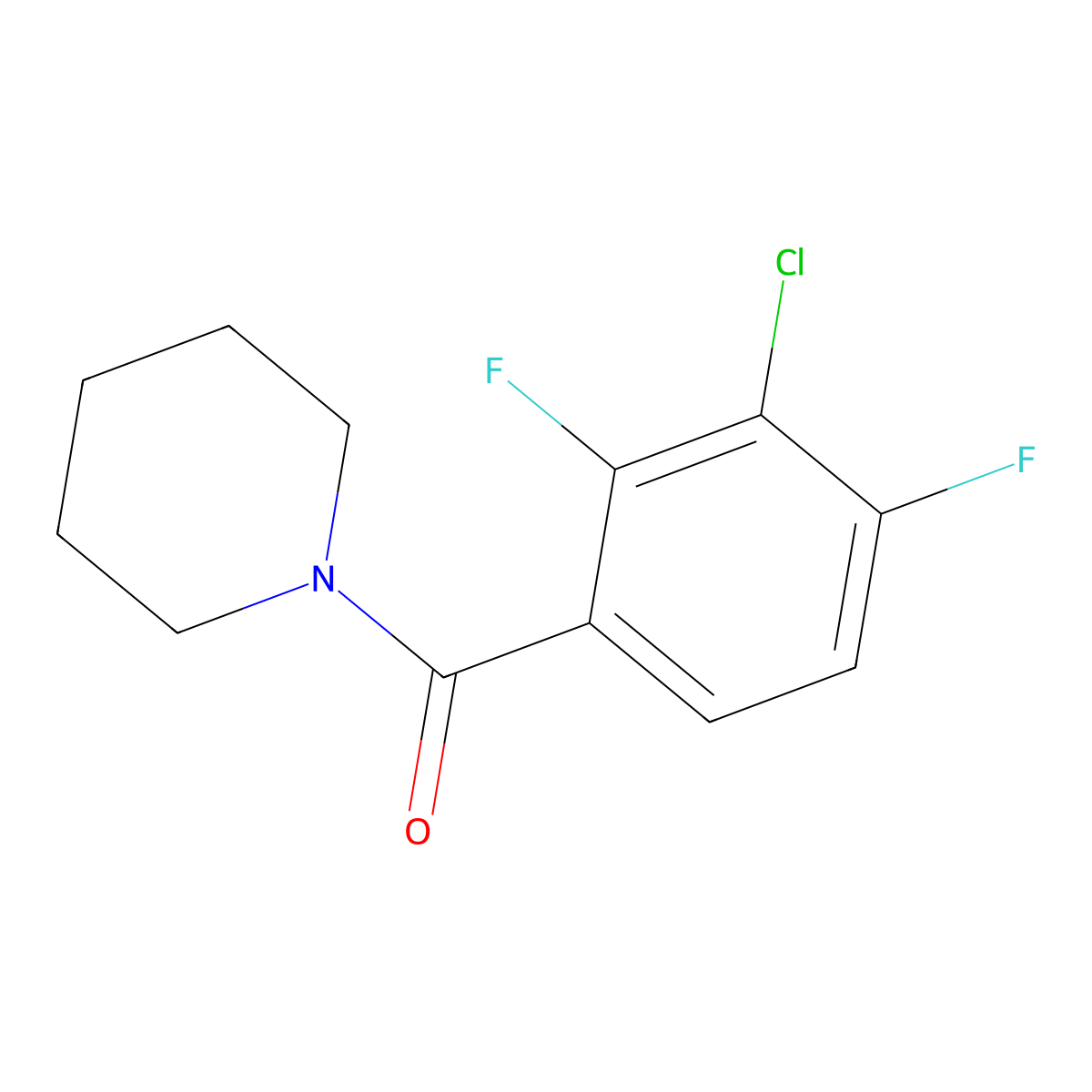 (3-Chloro-2,4-difluorophenyl)(piperidin-1-yl)methanone molecular structure, CAS 2807441-99-0