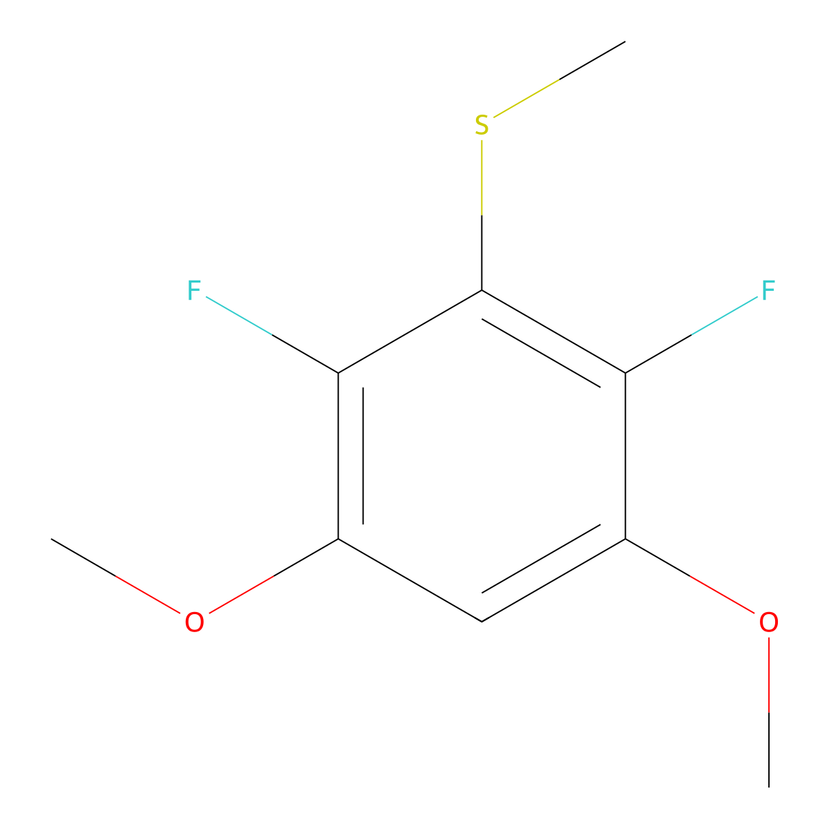 (2,6-Difluoro-3,5-dimethoxyphenyl)(methyl)sulfane molecular structure, CAS 2807442-93-7