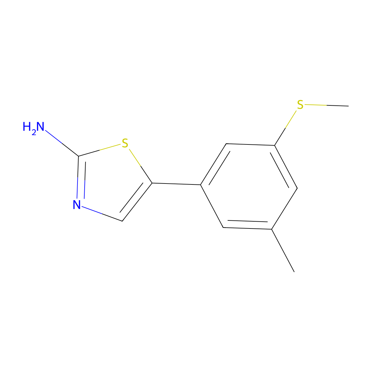5-(3-Methyl-5-(methylthio)phenyl)thiazol-2-amine molecular structure, CAS 2807442-99-3