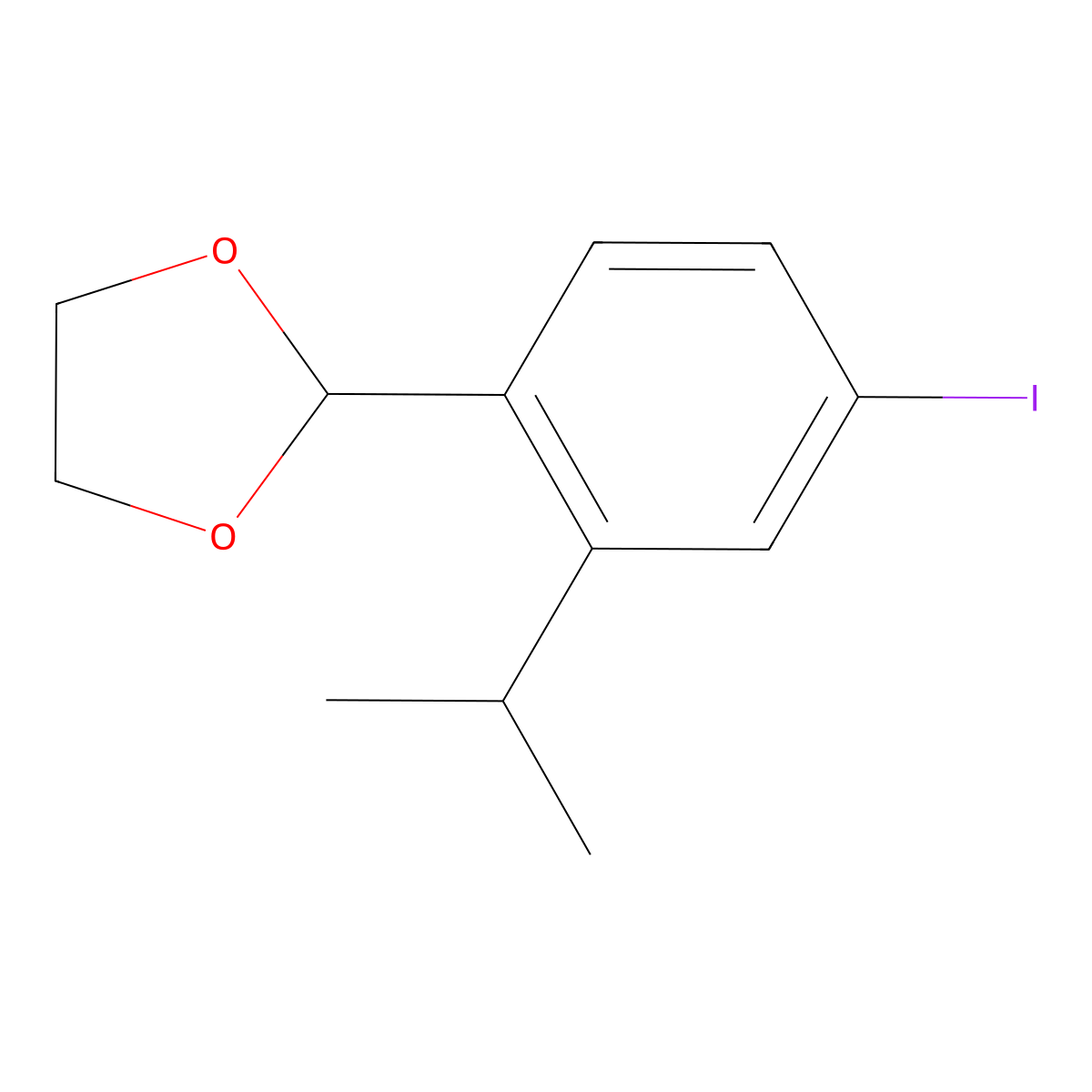 2-(4-Iodo-2-isopropylphenyl)-1,3-dioxolane molecular structure, CAS 2807443-09-8
