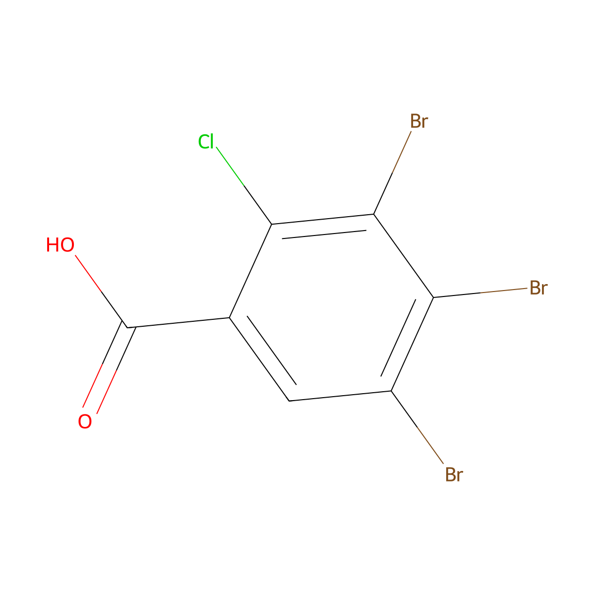 3,4,5-Tribromo-2-chlorobenzoic acid molecular structure, CAS 2807443-23-6