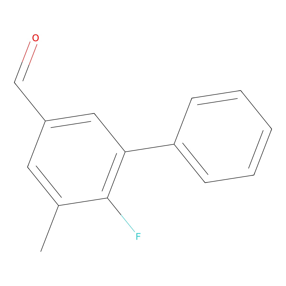 6-Fluoro-5-methyl-[1,1'-biphenyl]-3-carbaldehyde molecular structure, CAS 2807443-30-5
