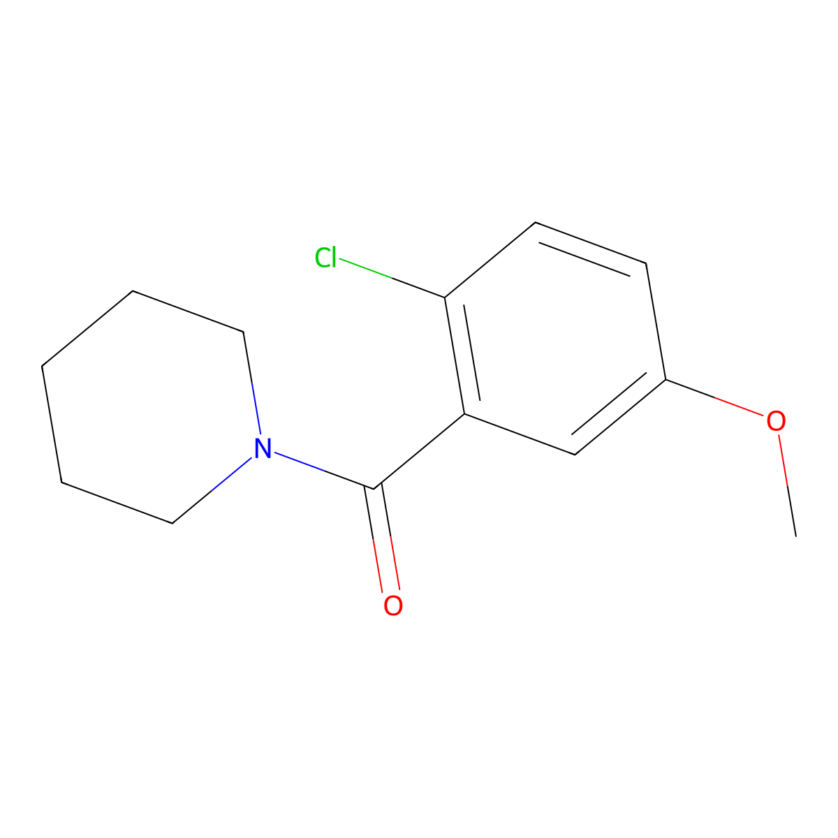 (2-Chloro-5-methoxyphenyl)(piperidin-1-yl)methanone molecular structure, CAS 2807443-39-4