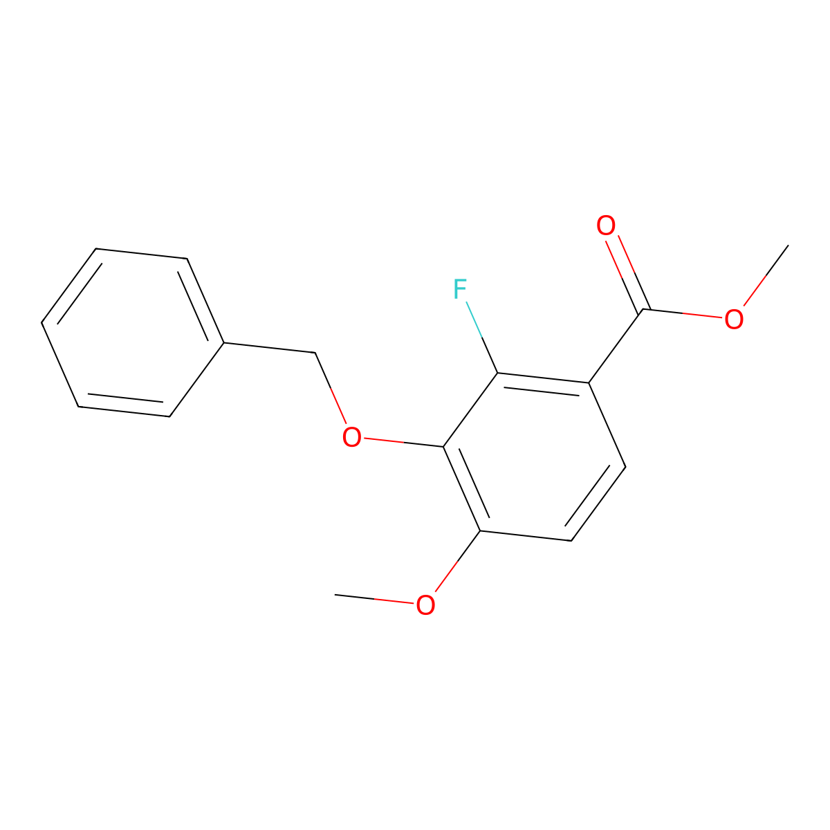 Methyl 3-(benzyloxy)-2-fluoro-4-methoxybenzoate molecular structure, CAS 2807443-49-6