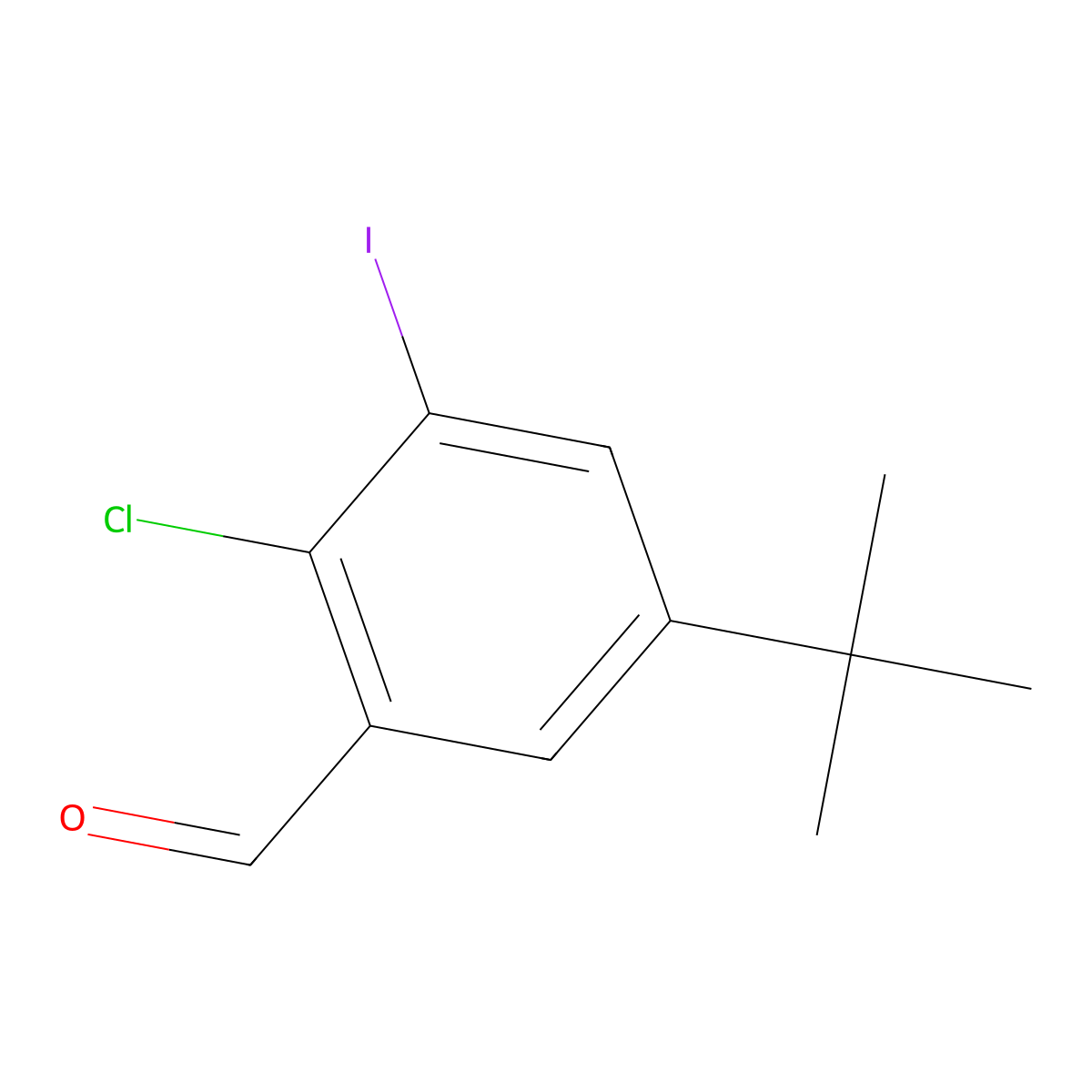 5-(Tert-butyl)-2-chloro-3-iodobenzaldehyde molecular structure, CAS 2807443-52-1