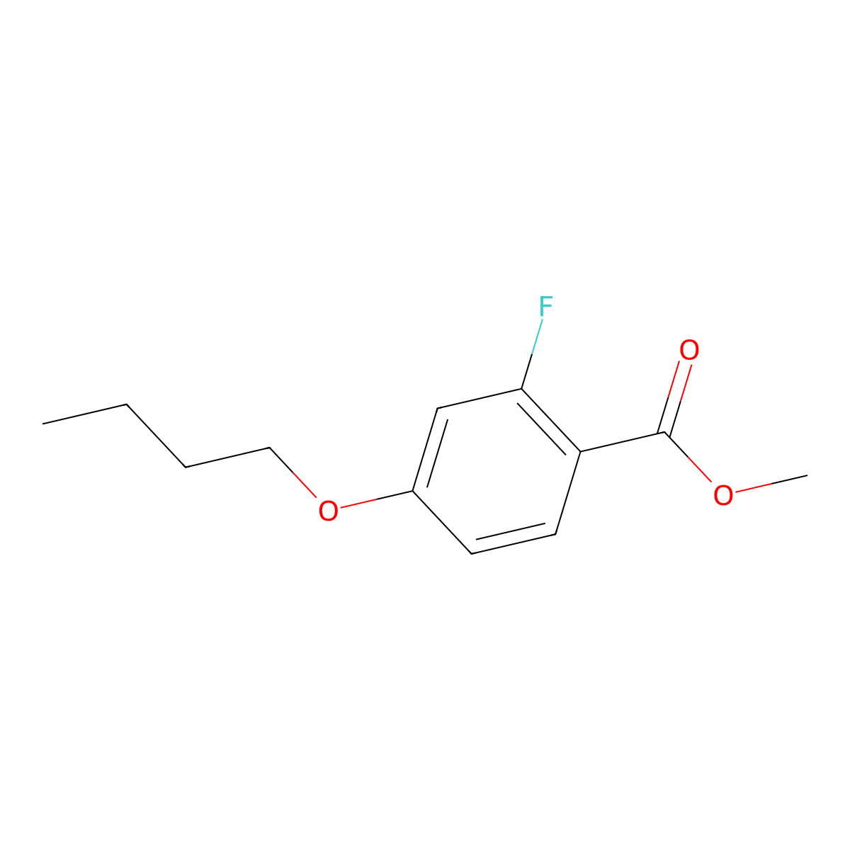 Methyl 4-butoxy-2-fluorobenzoate molecular structure, CAS 2807443-62-3