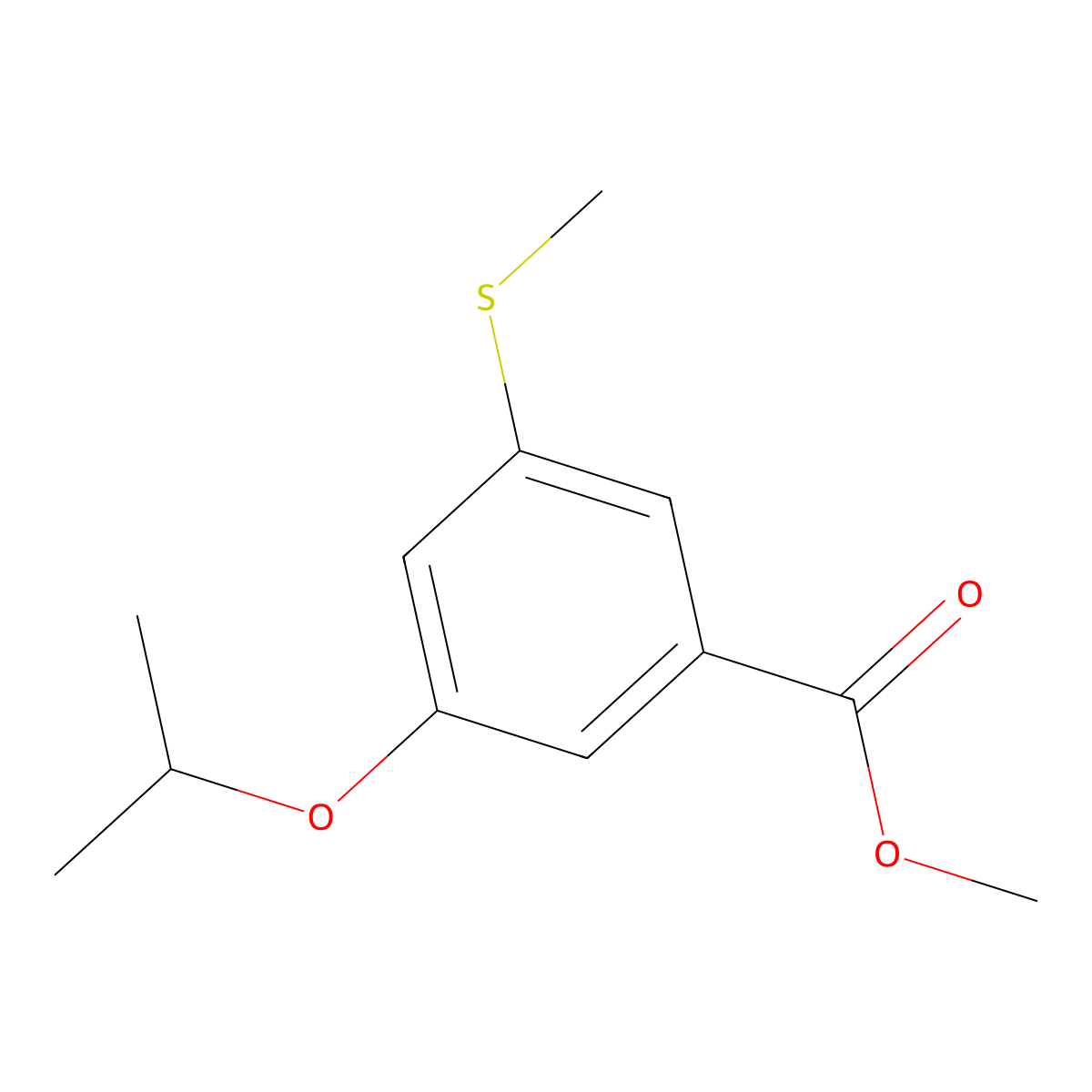 Methyl 3-isopropoxy-5-(methylthio)benzoate molecular structure, CAS 2807443-64-5