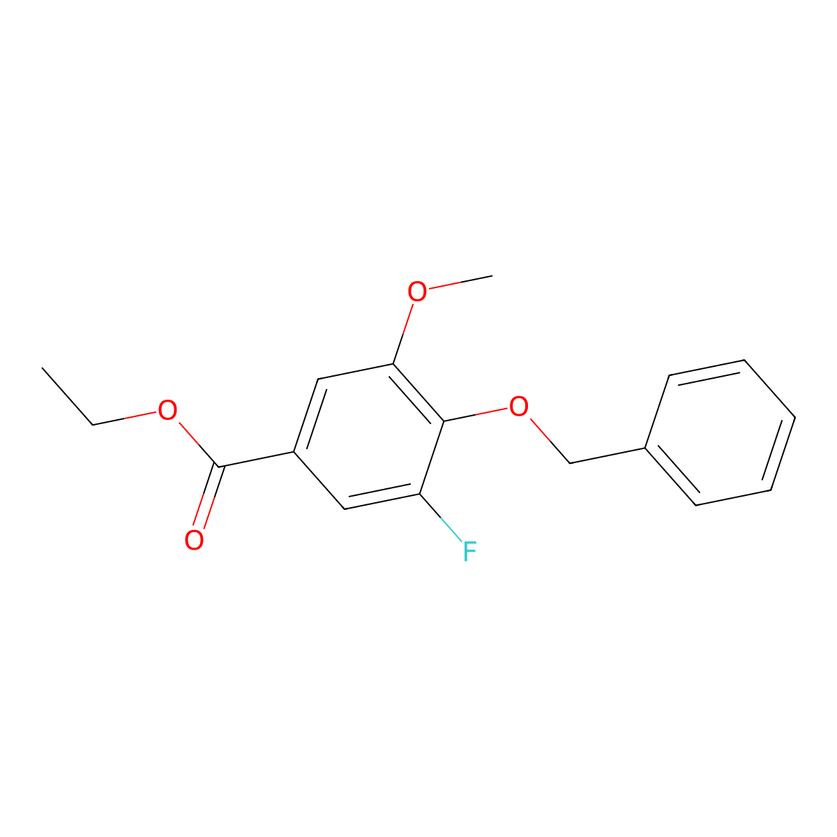 Ethyl 4-(benzyloxy)-3-fluoro-5-methoxybenzoate molecular structure, CAS 2807443-72-5