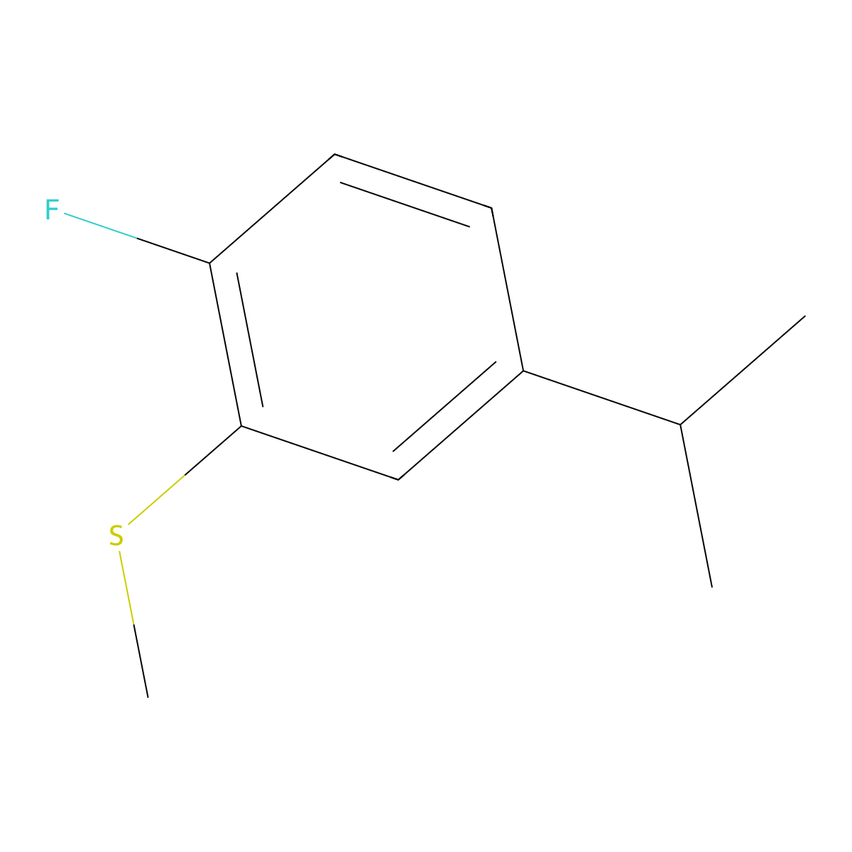 (2-Fluoro-5-isopropylphenyl)(methyl)sulfane molecular structure, CAS 2807443-76-9