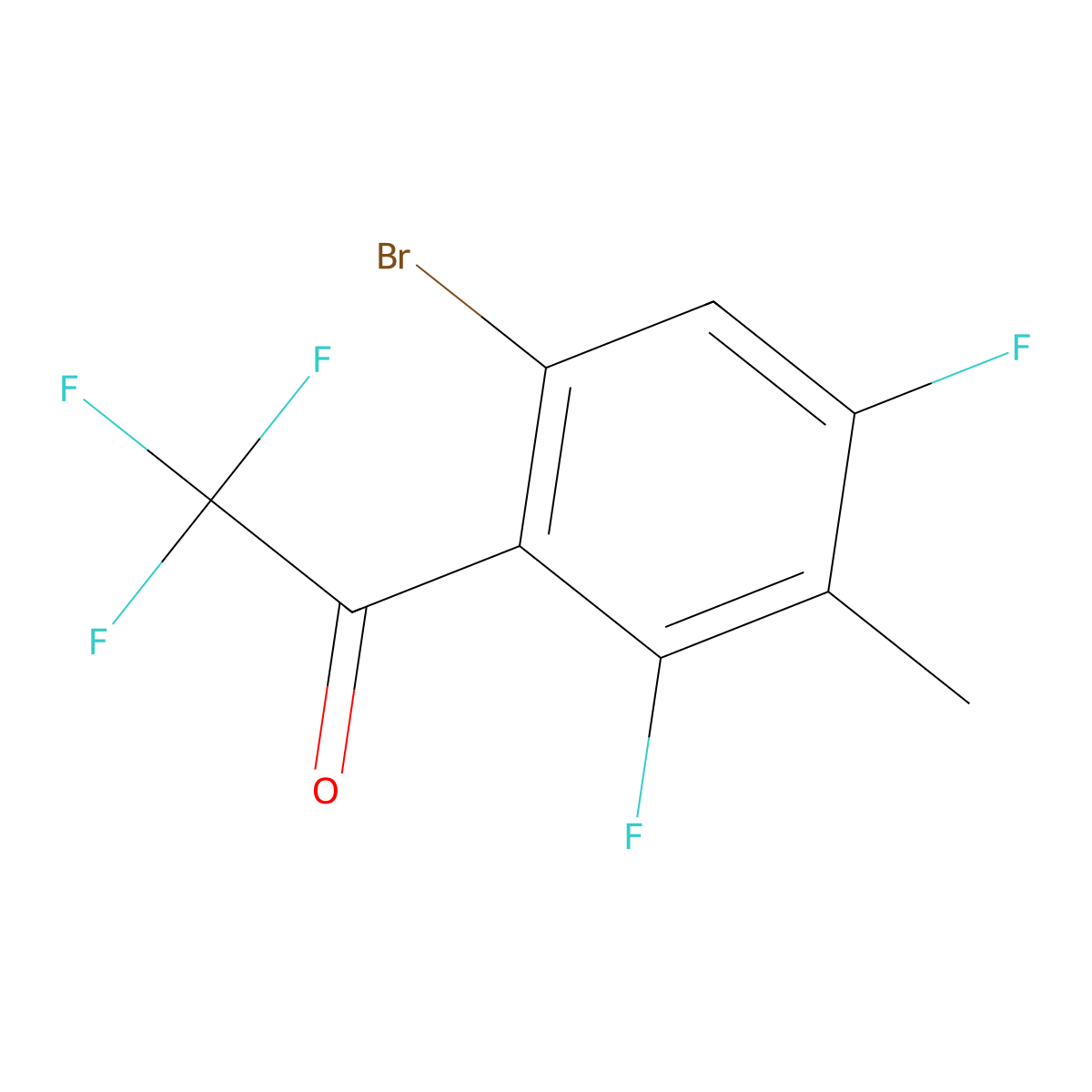 1-(6-Bromo-2,4-difluoro-3-methylphenyl)-2,2,2-trifluoroethanone molecular structure, CAS 2807443-77-0