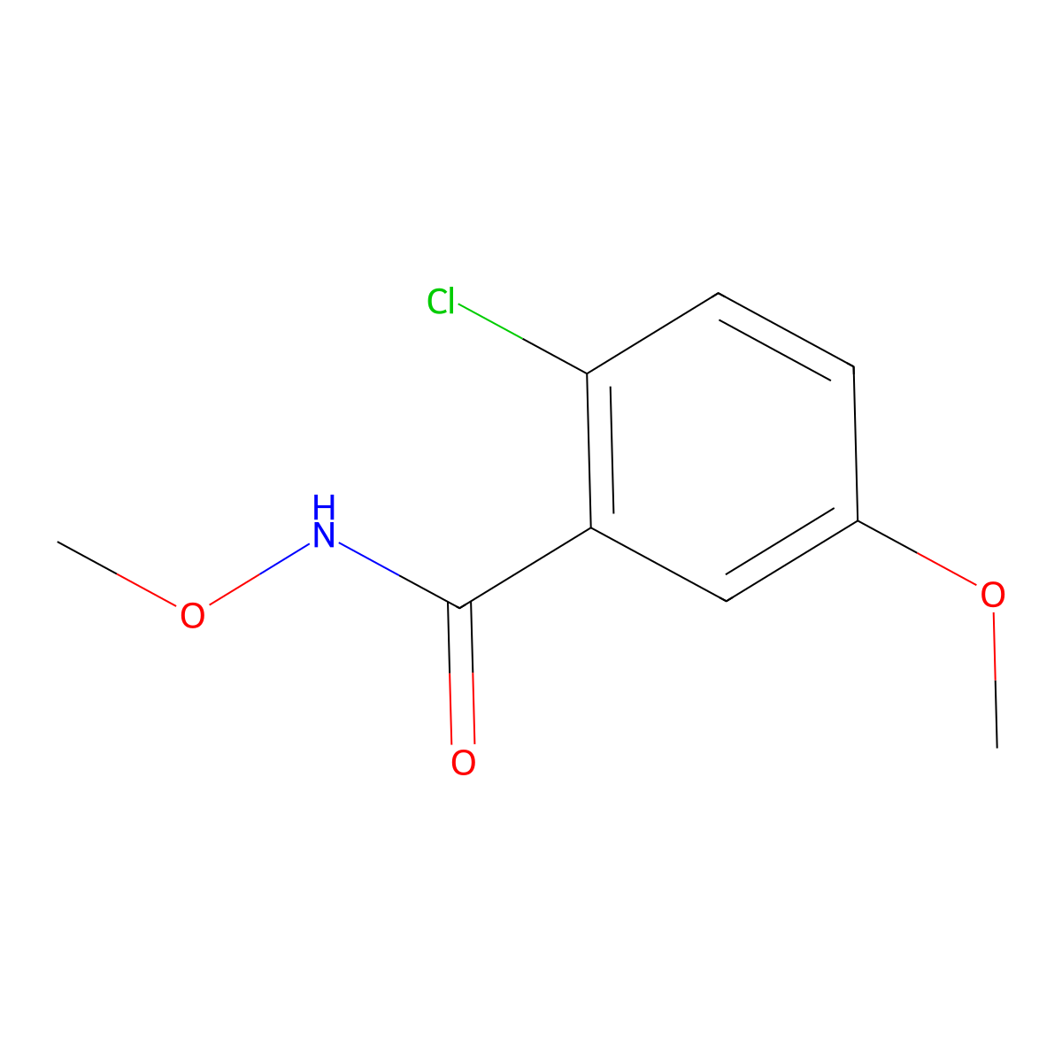 2-Chloro-N,5-dimethoxybenzamide molecular structure, CAS 2807443-89-4