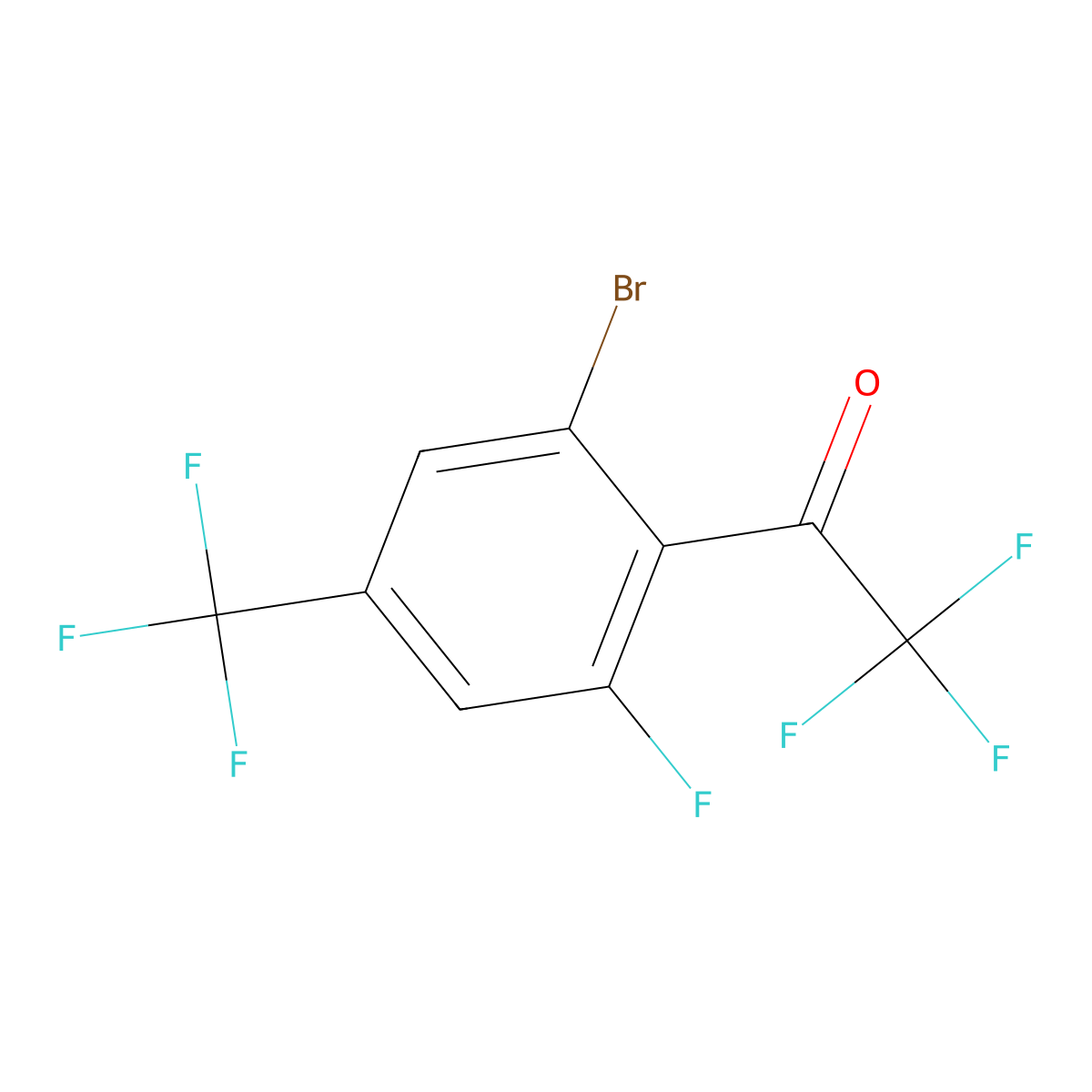 1-(2-Bromo-6-fluoro-4-(trifluoromethyl)phenyl)-2,2,2-trifluoroethanone molecular structure, CAS 2807444-04-6