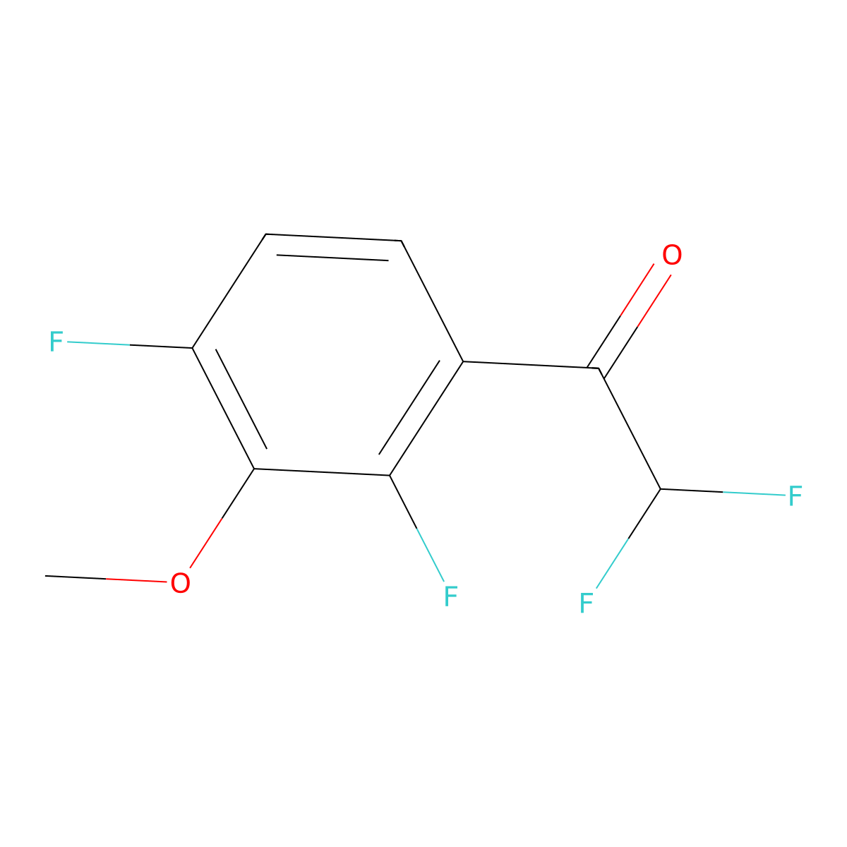 1-(2,4-Difluoro-3-methoxyphenyl)-2,2-difluoroethanone molecular structure, CAS 2807444-49-9