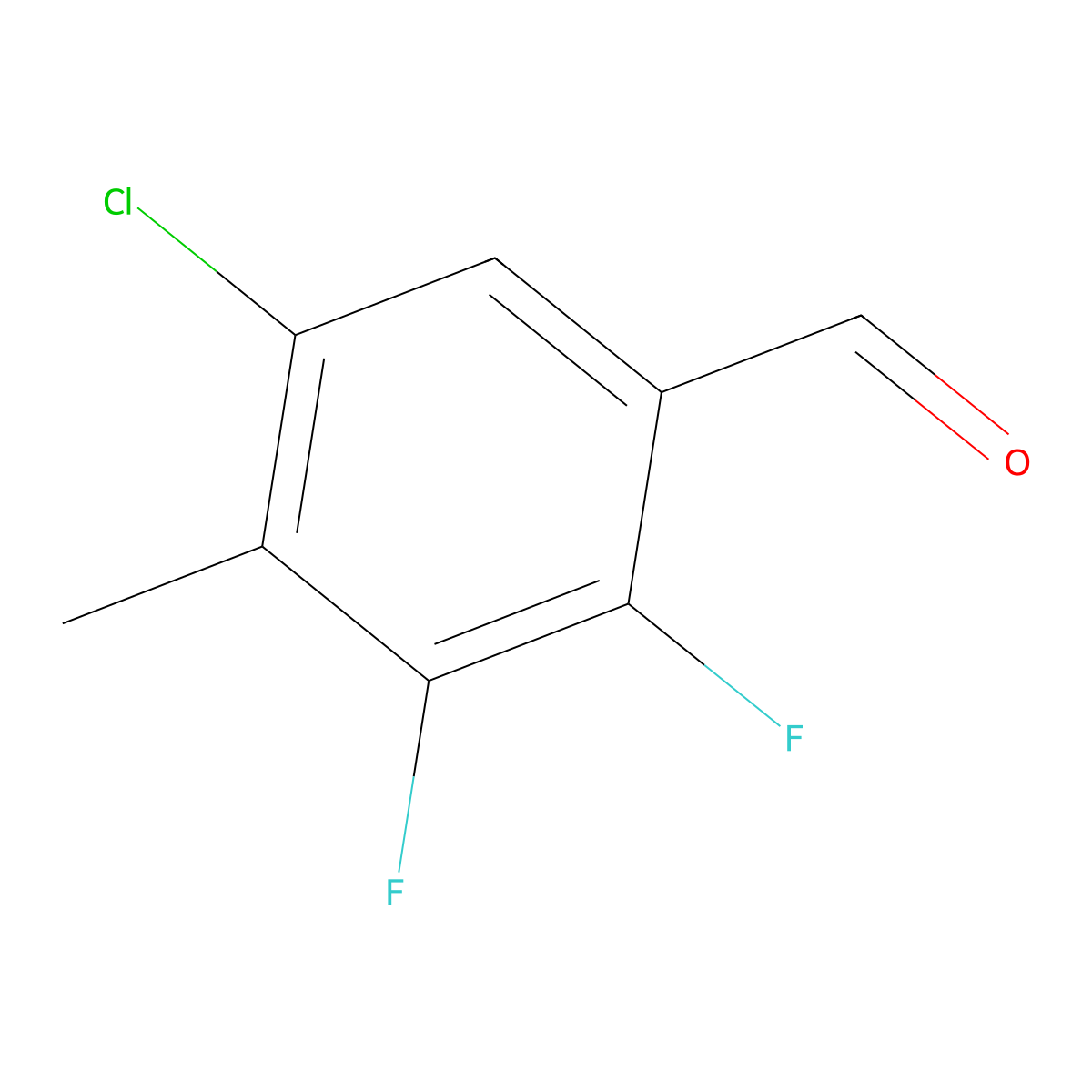 5-Chloro-2,3-difluoro-4-methylbenzaldehyde molecular structure, CAS 2807444-61-5