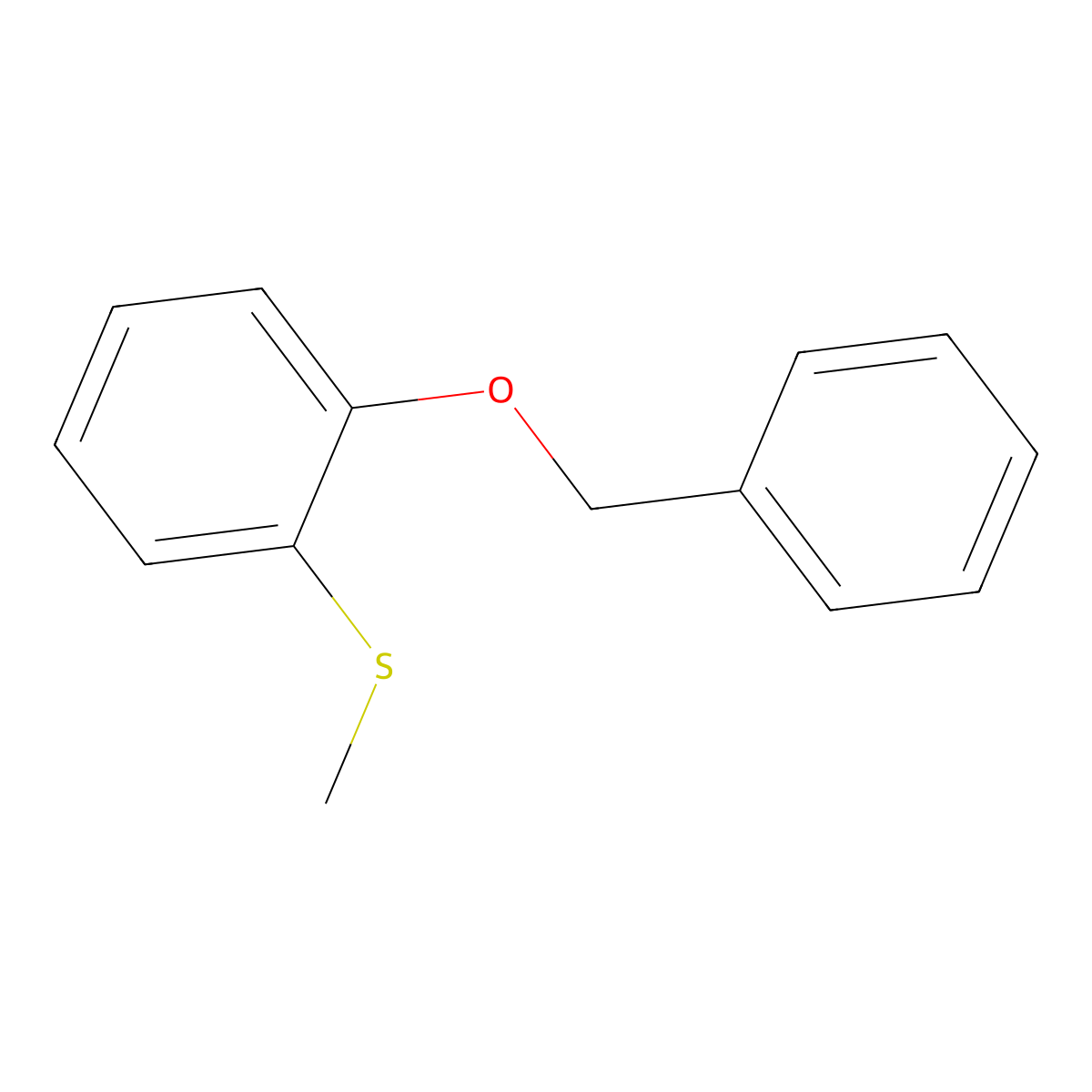 (2-(Benzyloxy)phenyl)(methyl)sulfane molecular structure, CAS 2807444-68-2