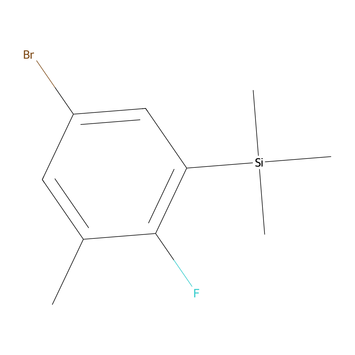 (5-Bromo-2-fluoro-3-methylphenyl)trimethylsilane molecular structure, CAS 2807444-74-0