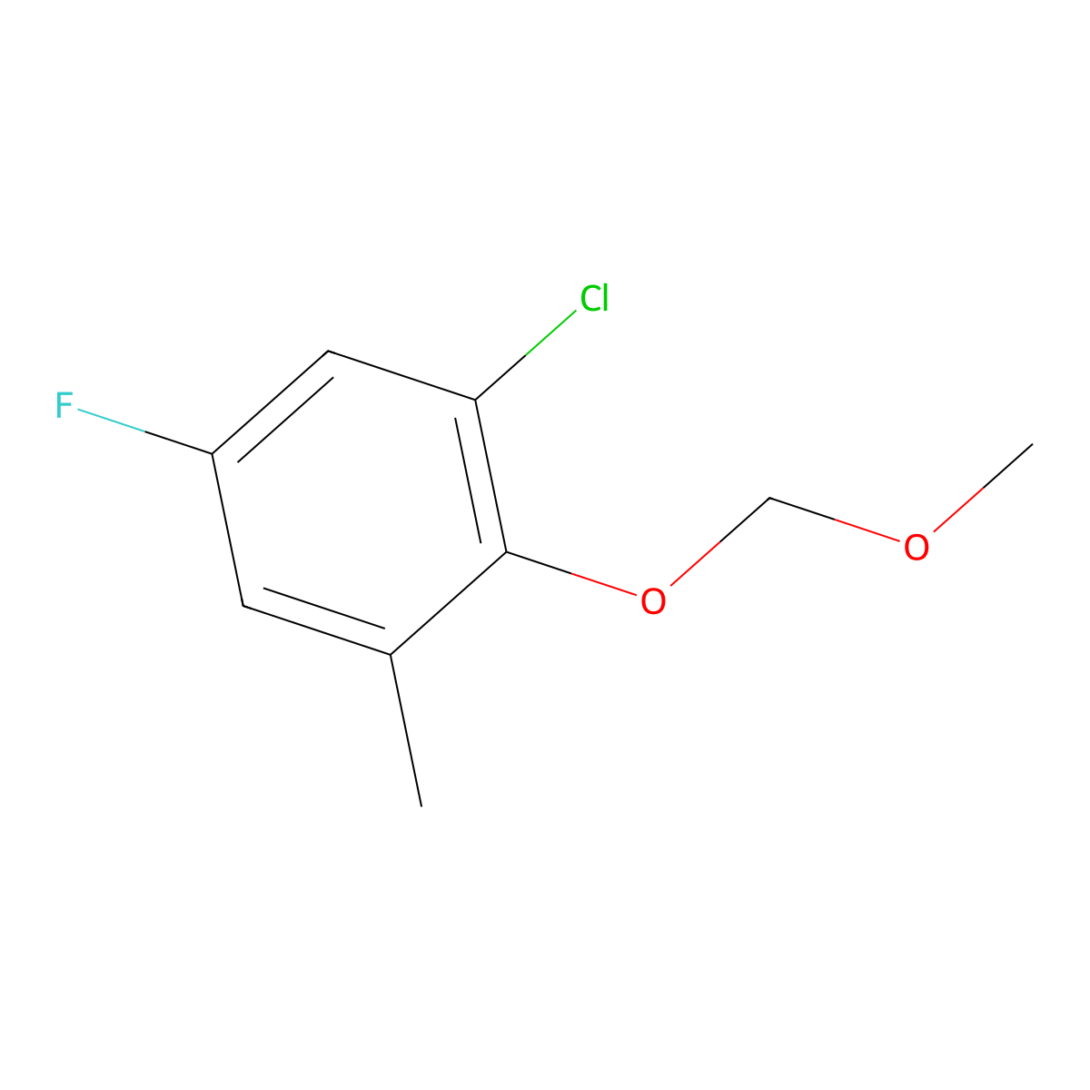 1-Chloro-5-fluoro-2-(methoxymethoxy)-3-methylbenzene molecular structure, CAS 2807444-77-3