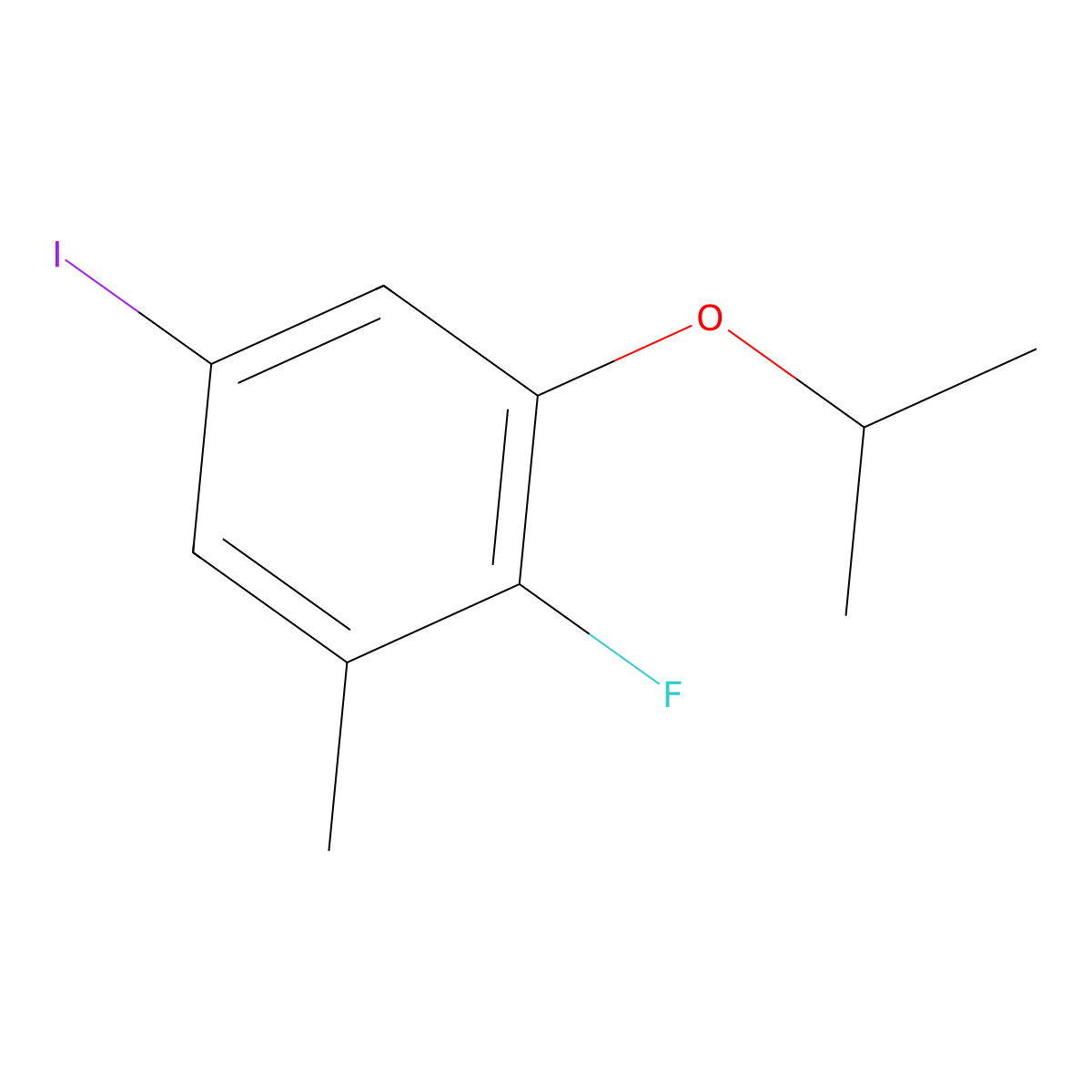 2-Fluoro-5-iodo-1-isopropoxy-3-methylbenzene molecular structure, CAS 2807444-82-0