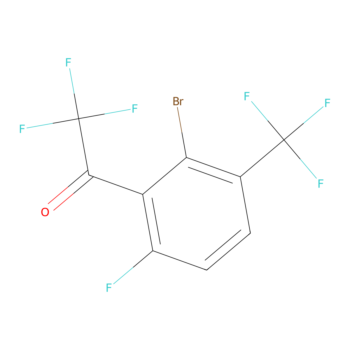 1-(2-Bromo-6-fluoro-3-(trifluoromethyl)phenyl)-2,2,2-trifluoroethanone molecular structure, CAS 2807444-89-7