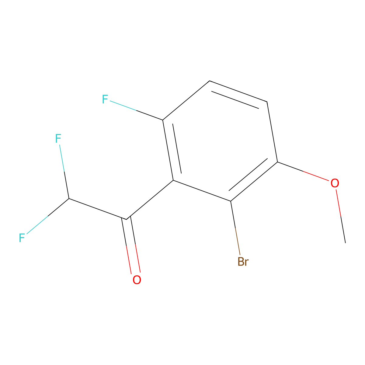 1-(2-Bromo-6-fluoro-3-methoxyphenyl)-2,2-difluoroethanone molecular structure, CAS 2807444-94-4
