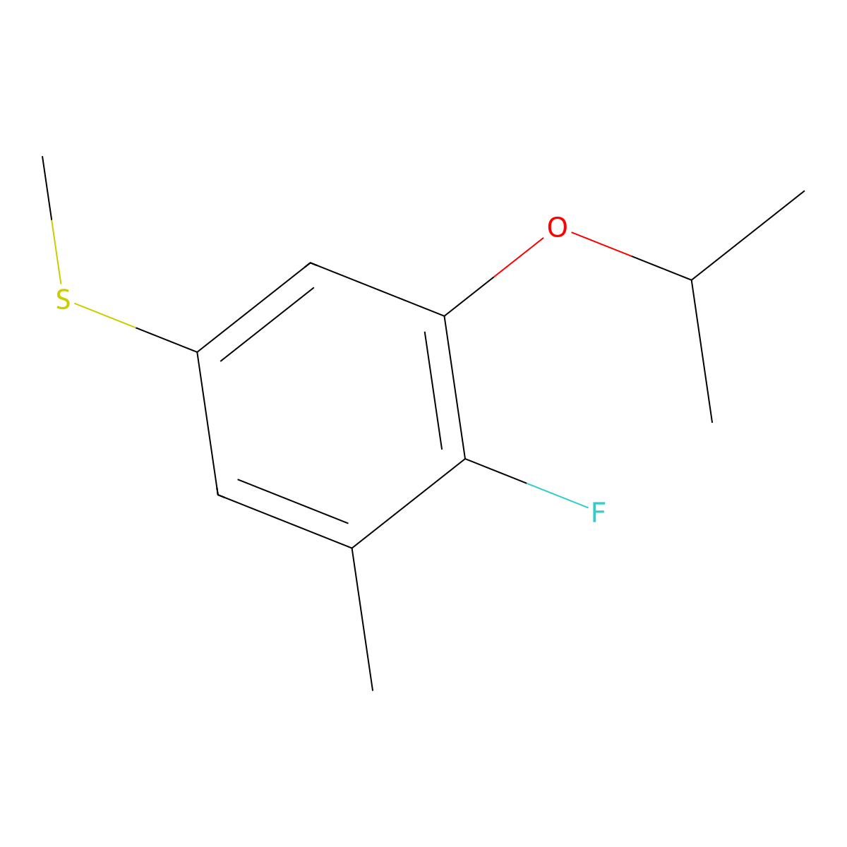 (4-Fluoro-3-isopropoxy-5-methylphenyl)(methyl)sulfane molecular structure, CAS 2807445-01-6