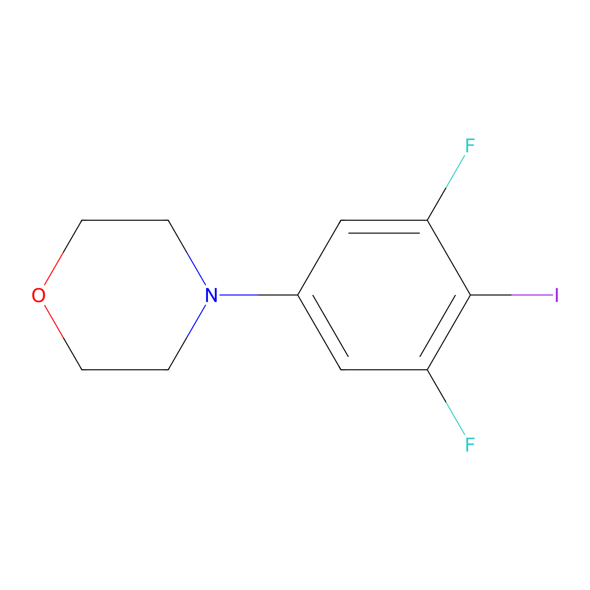 4-(3,5-Difluoro-4-iodophenyl)morpholine molecular structure, CAS 2807445-05-0