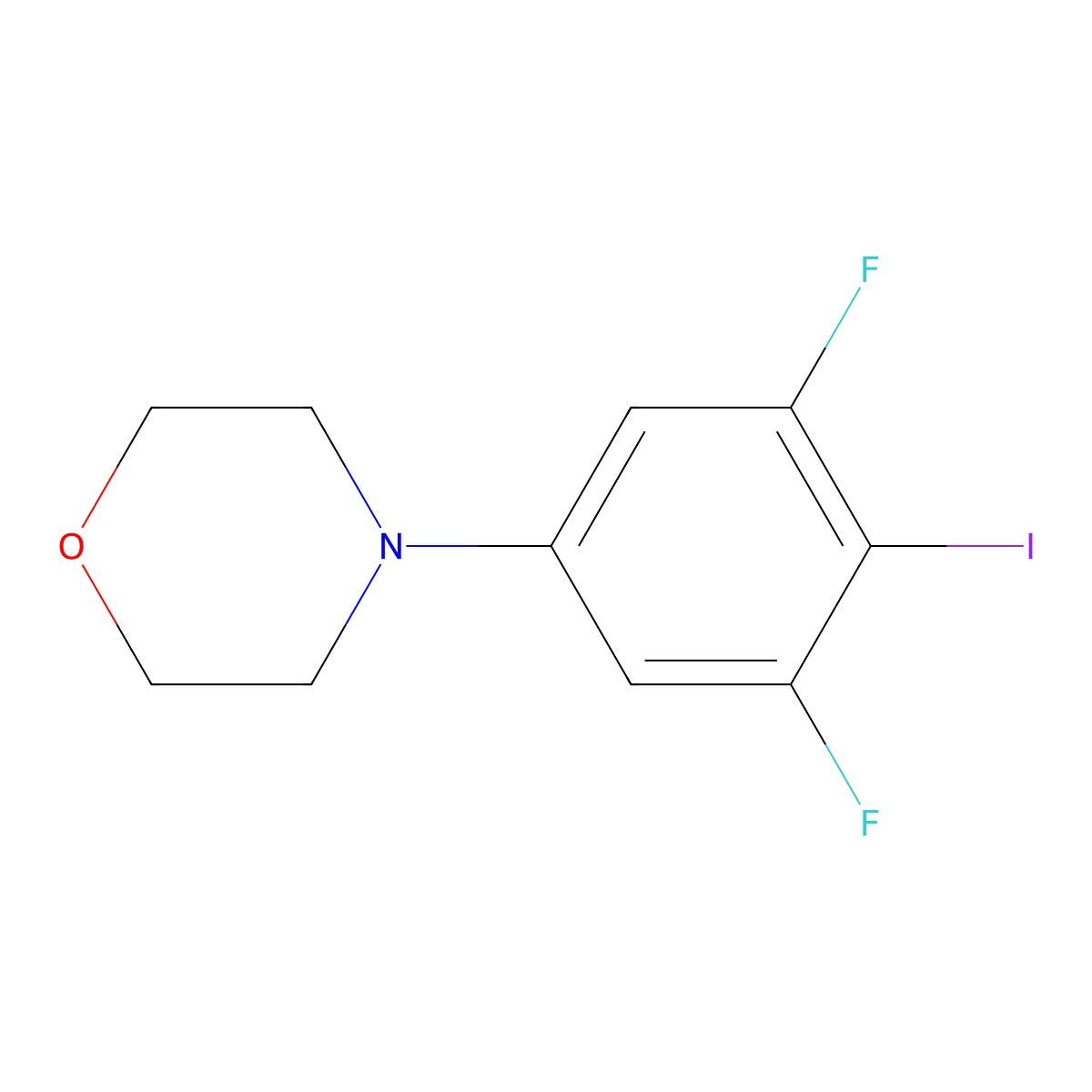 4-(3,5-Difluoro-4-iodophenyl)morpholine molecular structure, CAS 2807445-05-0