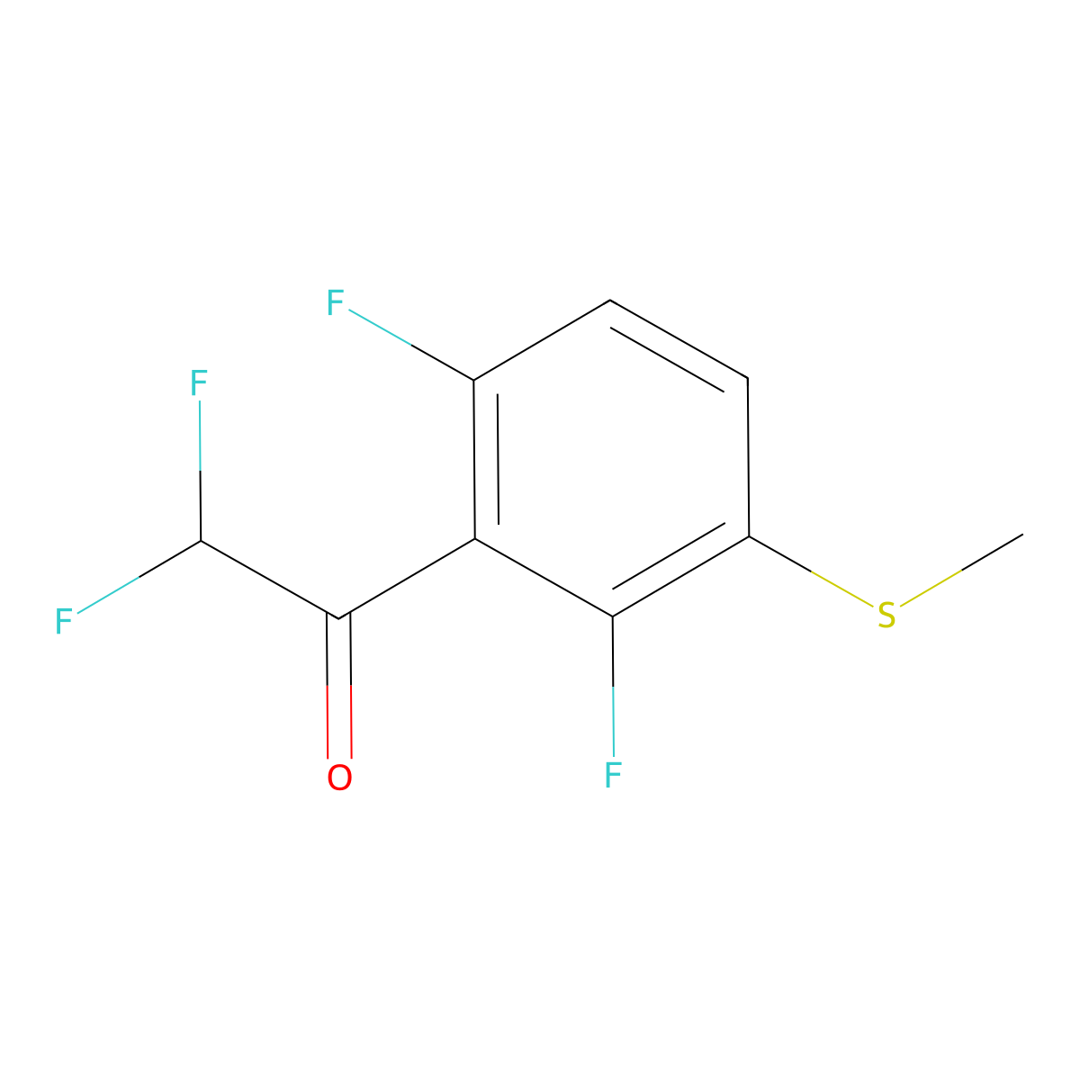 1-(2,6-Difluoro-3-(methylthio)phenyl)-2,2-difluoroethanone molecular structure, CAS 2807445-06-1