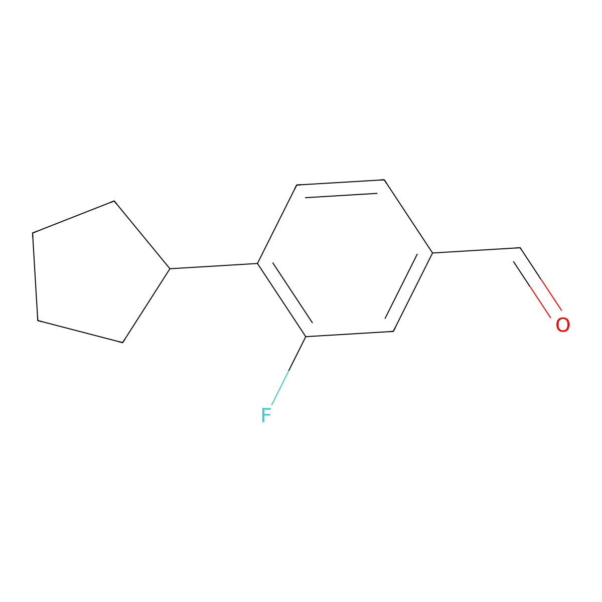 4-Cyclopentyl-3-fluorobenzaldehyde molecular structure, CAS 2807445-14-1